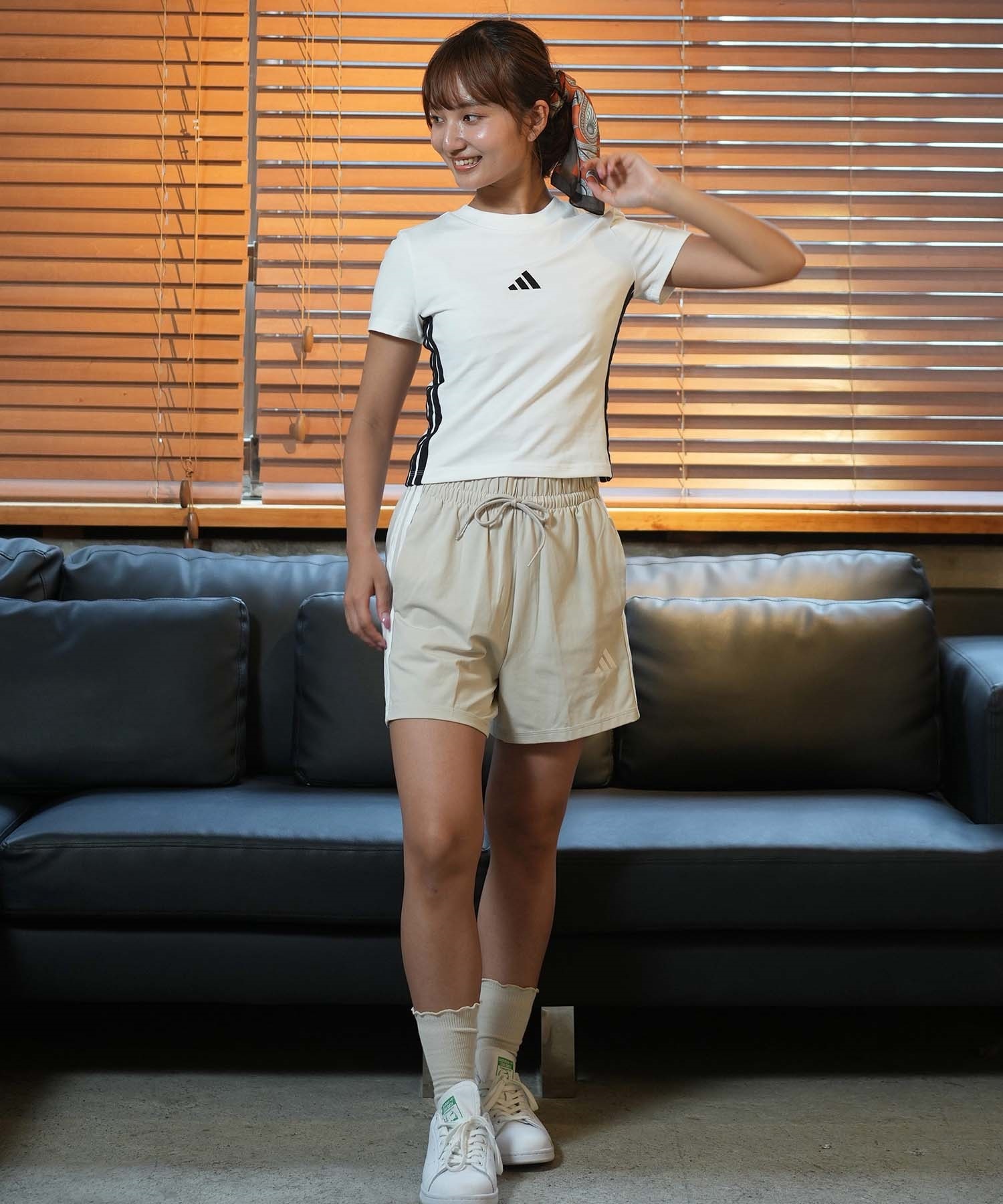 特価品セ adidas アディダス ショートパンツ レディース スリーストライプ ウェア