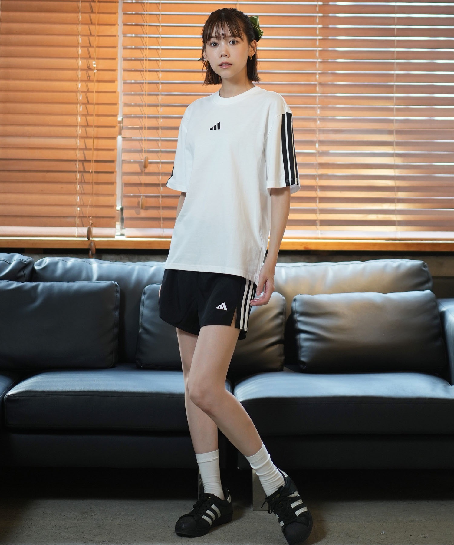 adidas アディダス ショートパンツ レディース スリーストライプ