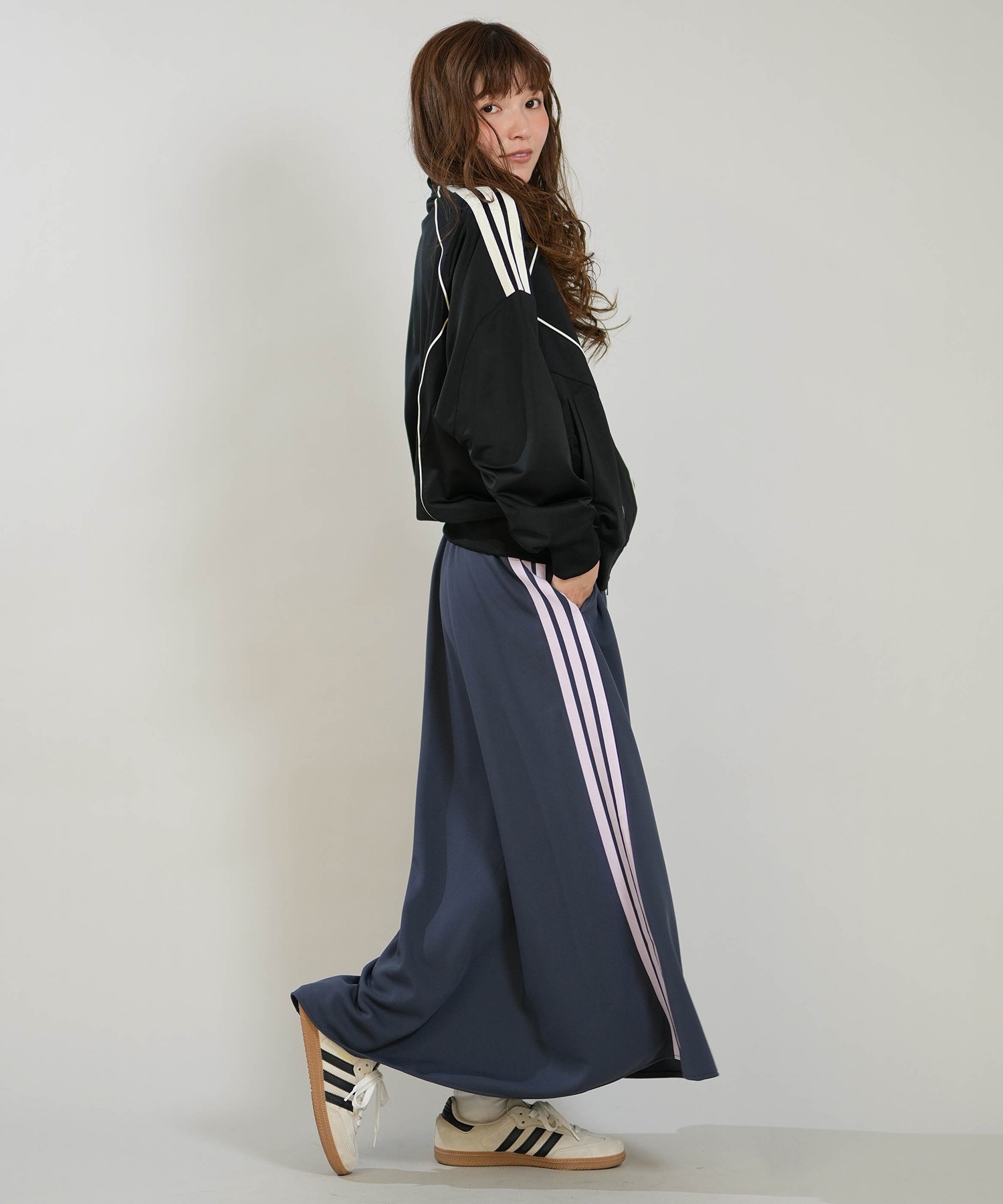 adidas アディダス スカート レディース フレアスカート 3ストライプス SH903(BK/WT-S)