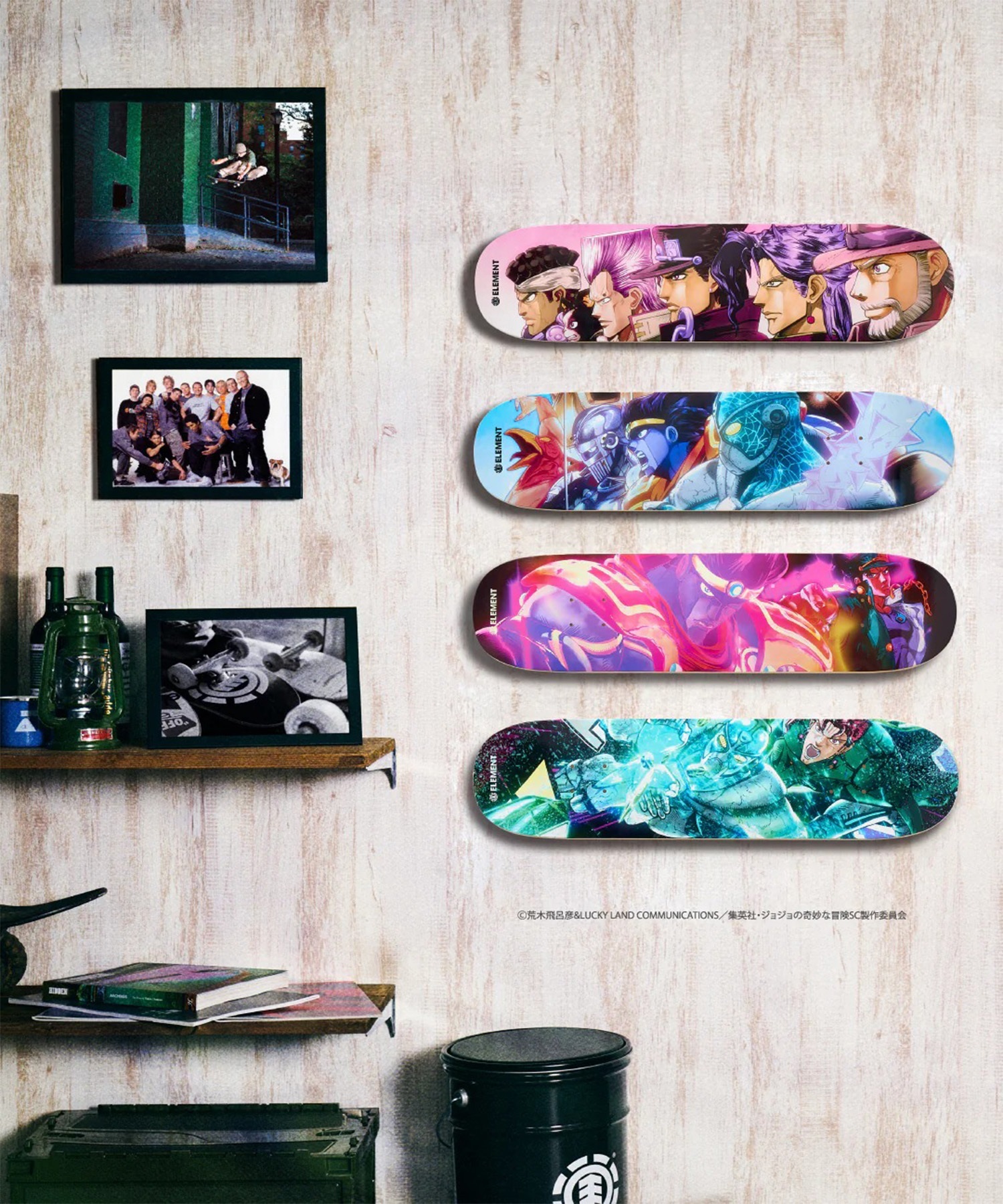 ELEMENT エレメント スケートボード デッキ JOJO コラボ 8inch STARDUST CRUSADERS B ムラサキスポーツ JOJOの奇妙な冒険(AST-8inch)