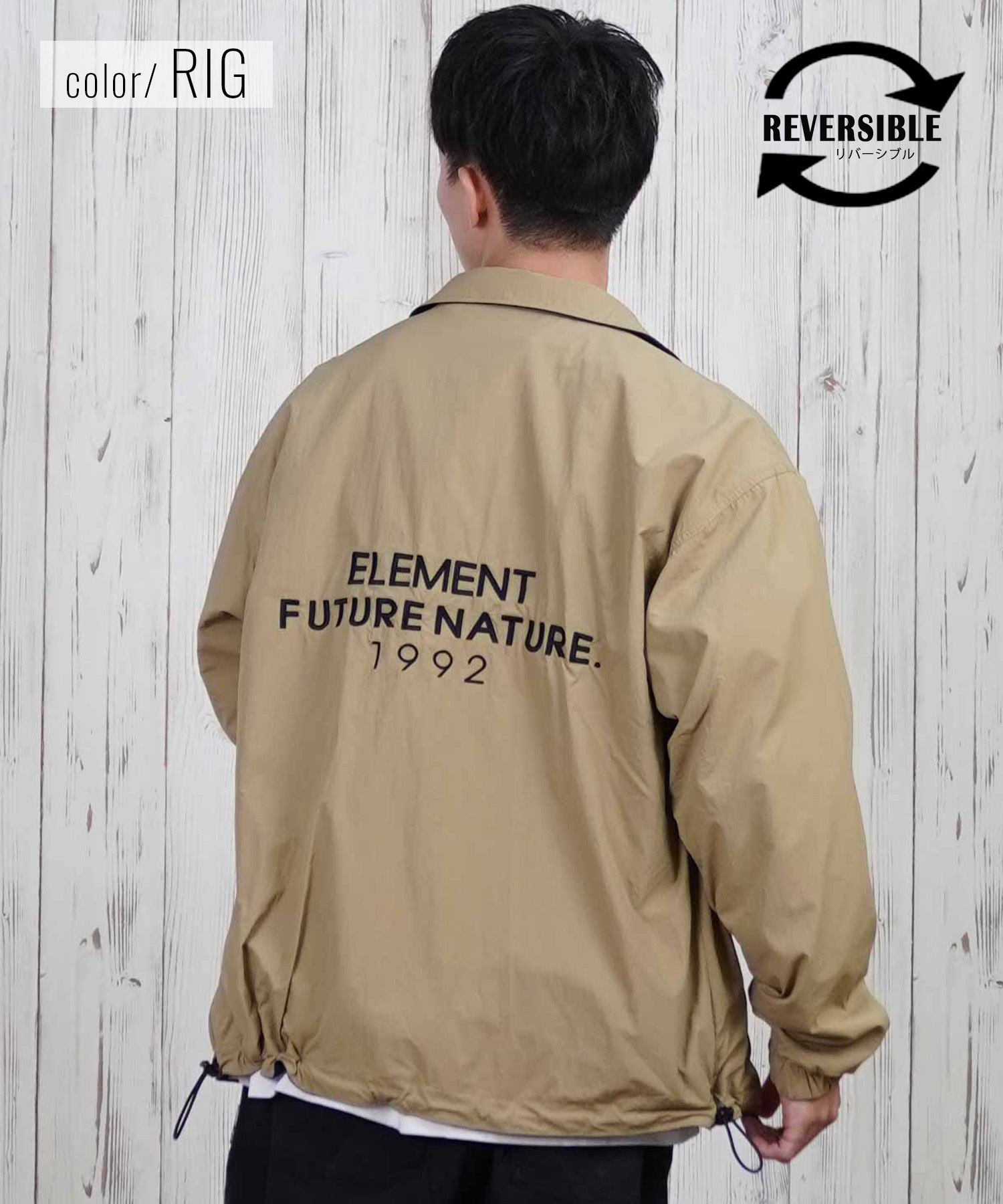 ELEMENT エレメント アウター メンズ リバーシブル ジャケット 2WAY デニム タフタ BF021-754(BDM-M)