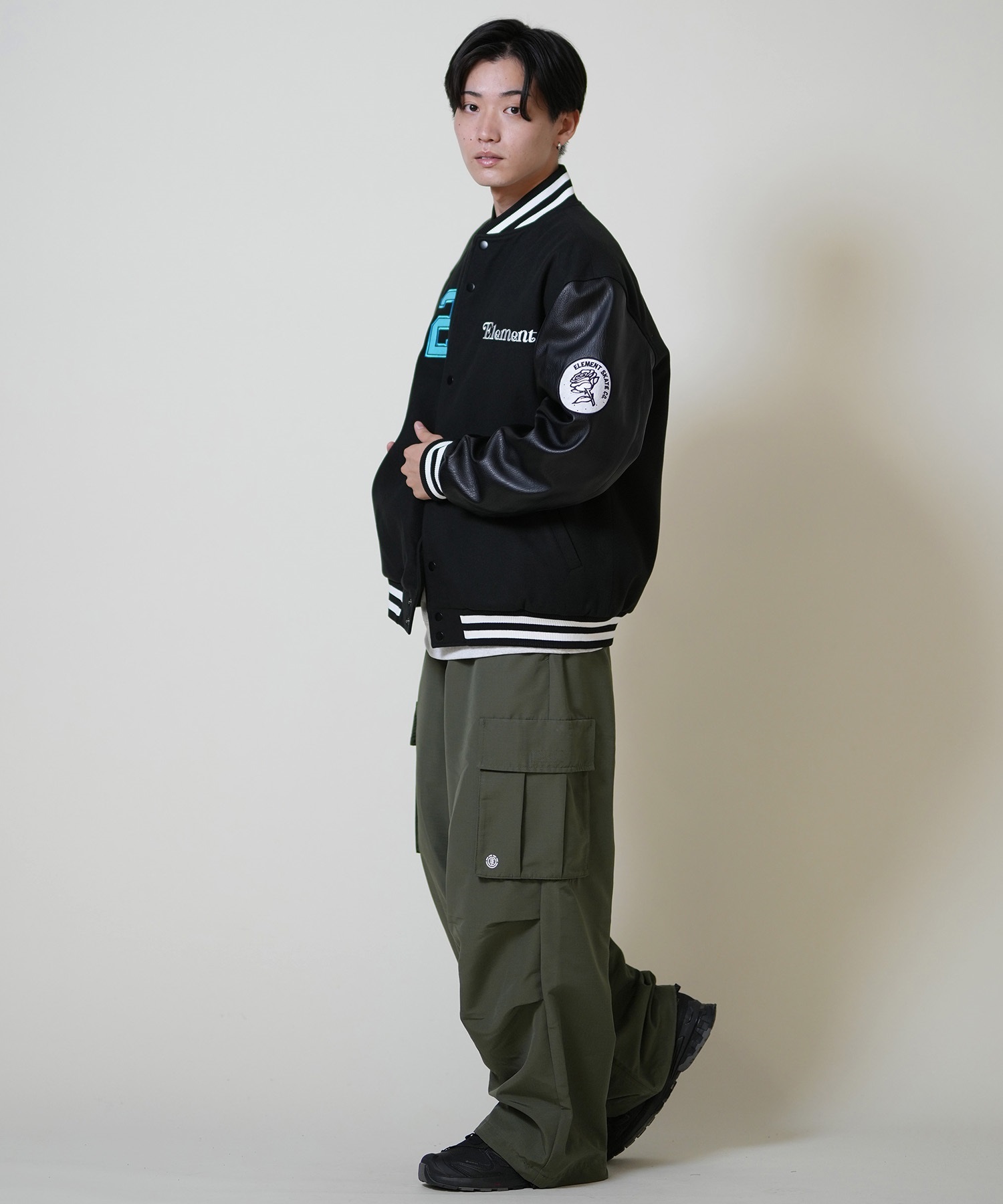 ELEMENT エレメント アウター ジャケット メンズ スタジャン 刺繍