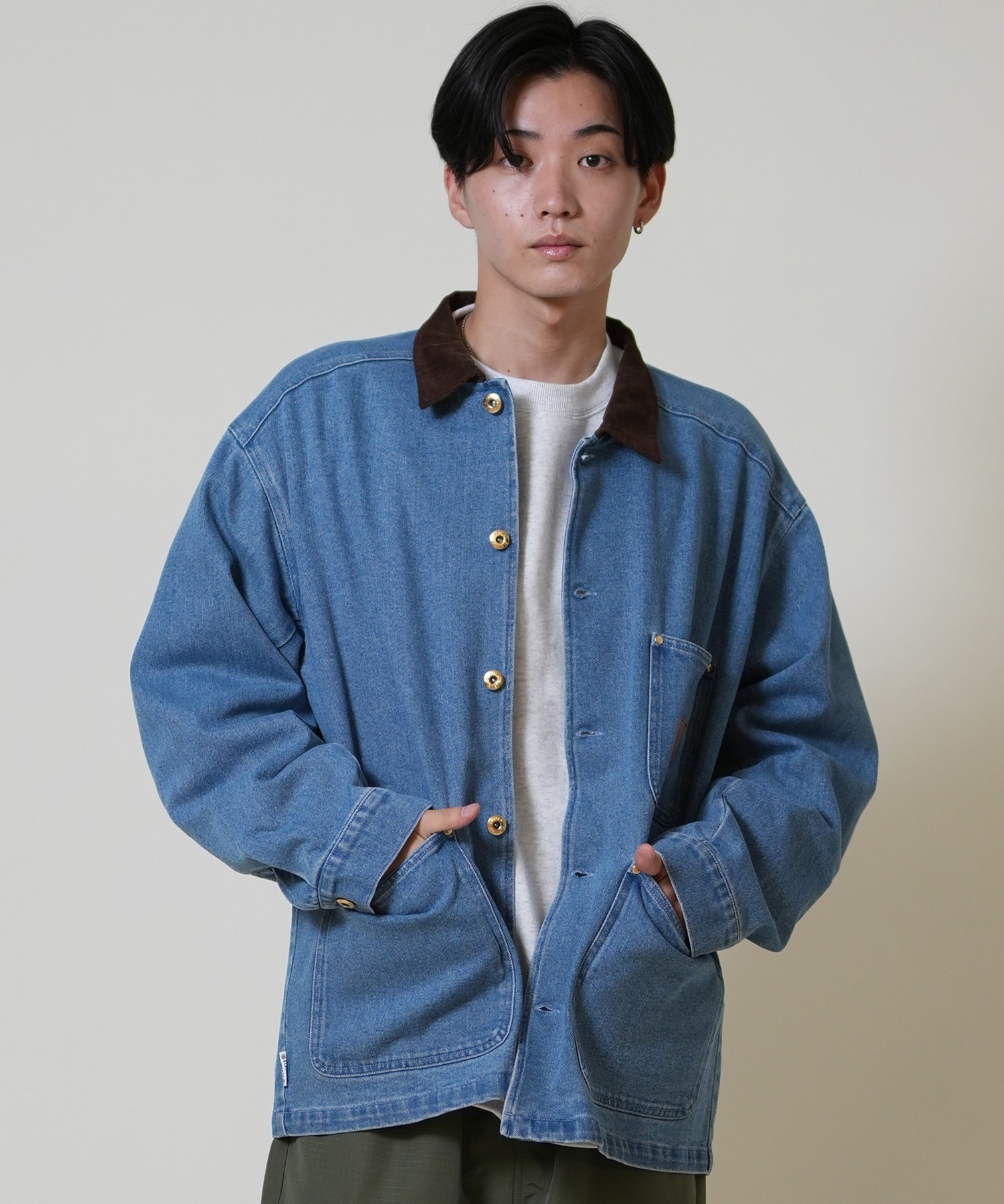 フジ コーチジャケット ELEMENT エレメント コーチジャケット メンズ デニム バックプリント