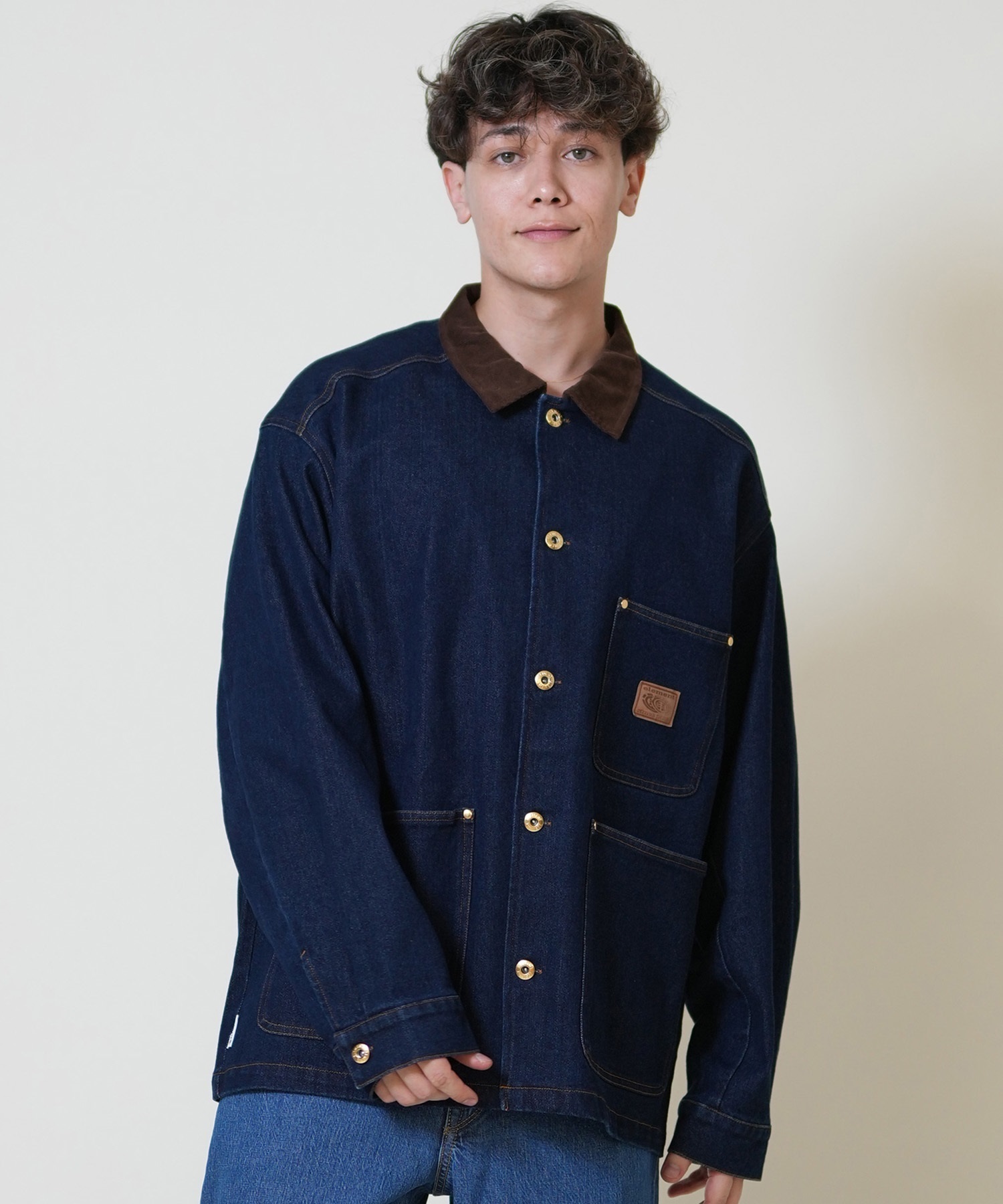 ELEMENT エレメント コーチジャケット メンズ デニム バックプリント