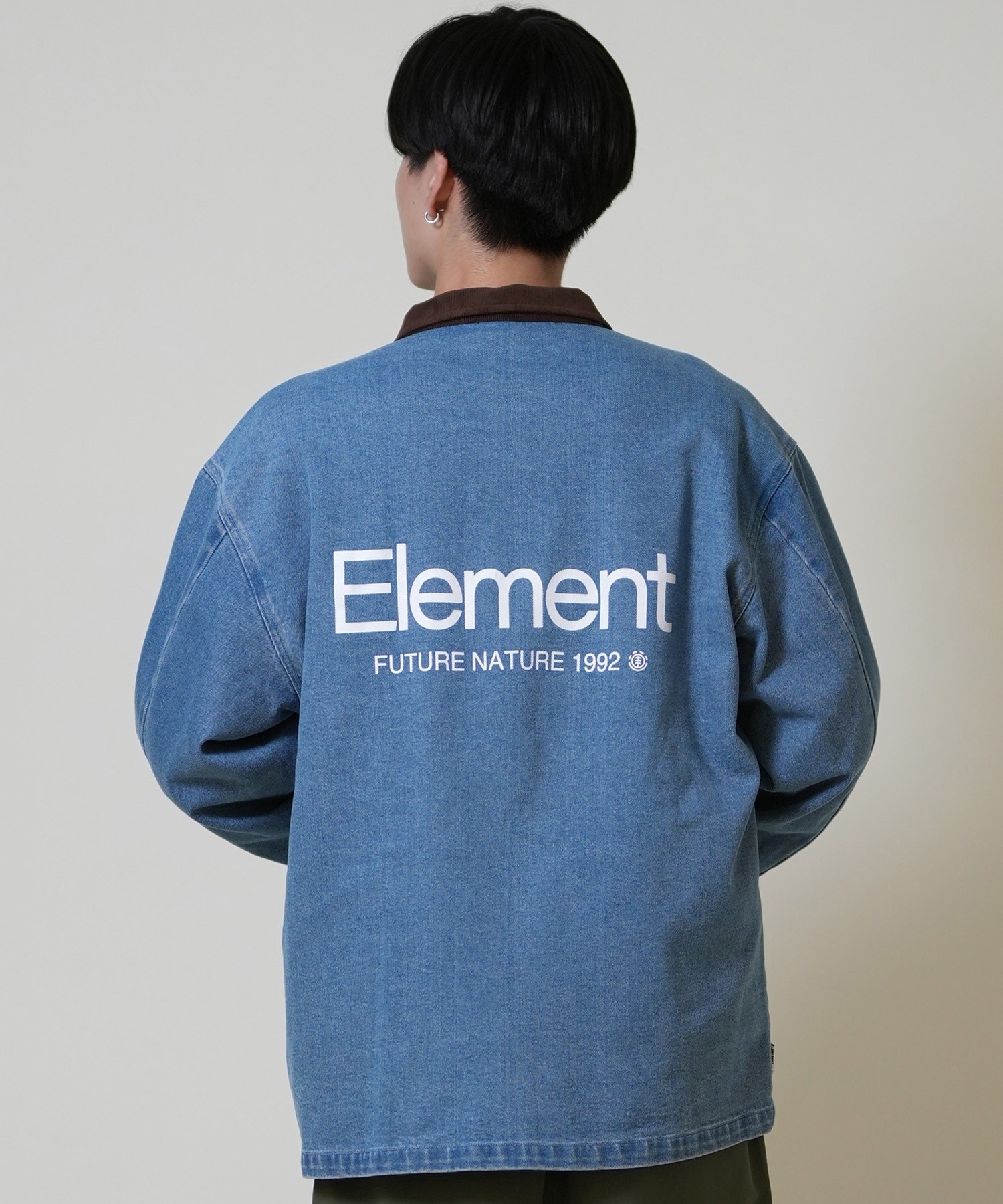 ELEMENT エレメント コーチジャケット メンズ デニム バックプリント