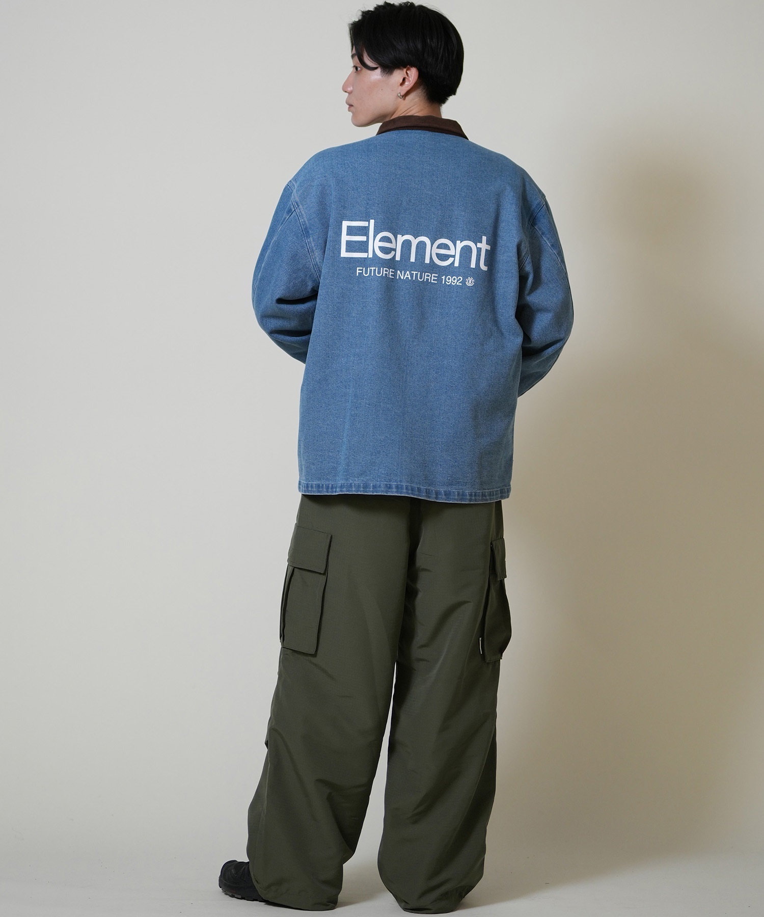 ELEMENT エレメント コーチジャケット メンズ デニム バックプリント