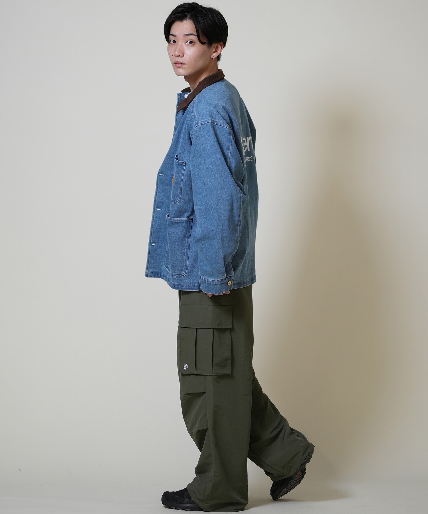 ELEMENT エレメント コーチジャケット メンズ デニム バックプリント