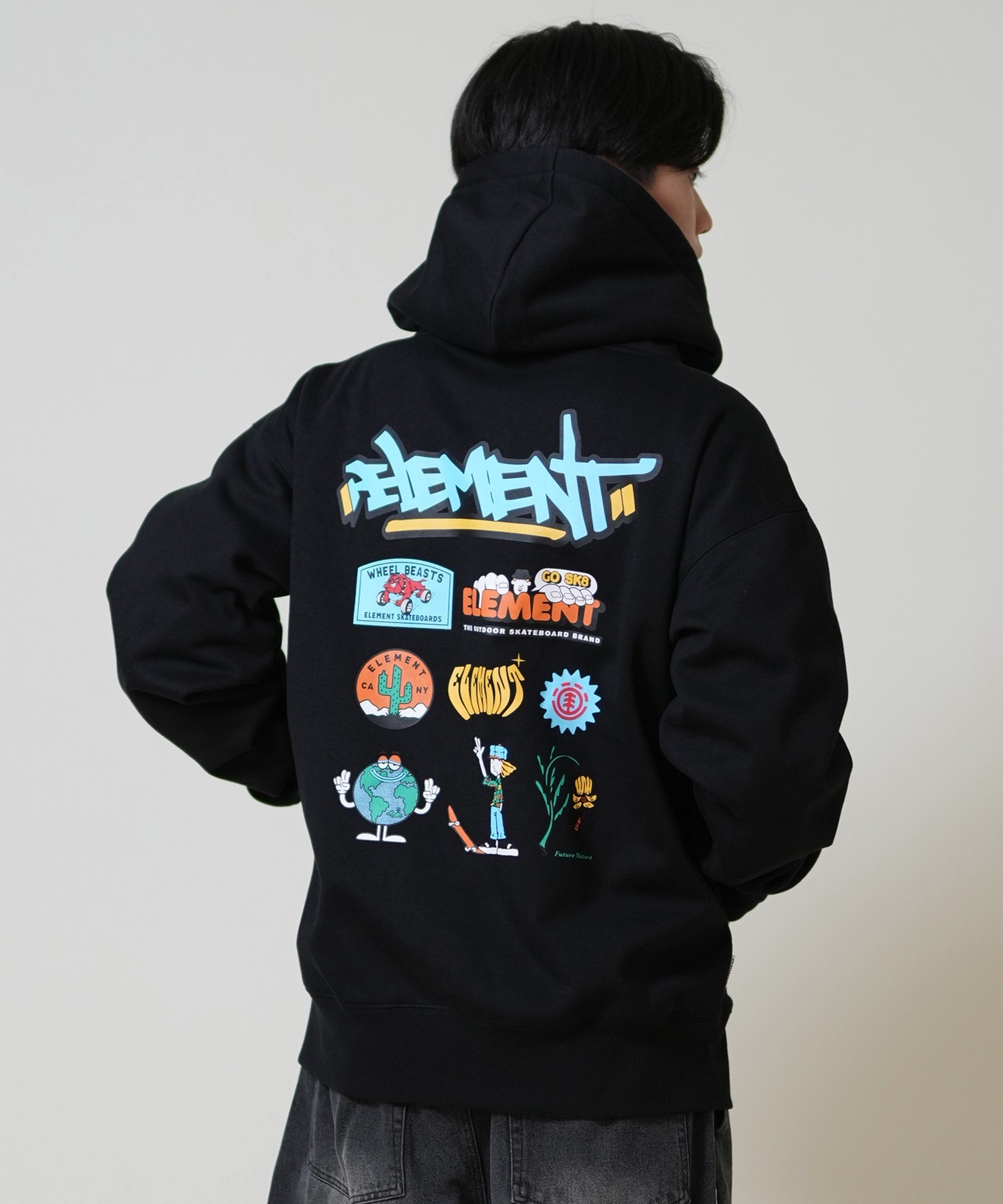 ELEMENT エレメント ジップアップ パーカー メンズ 撥水 防風 バック