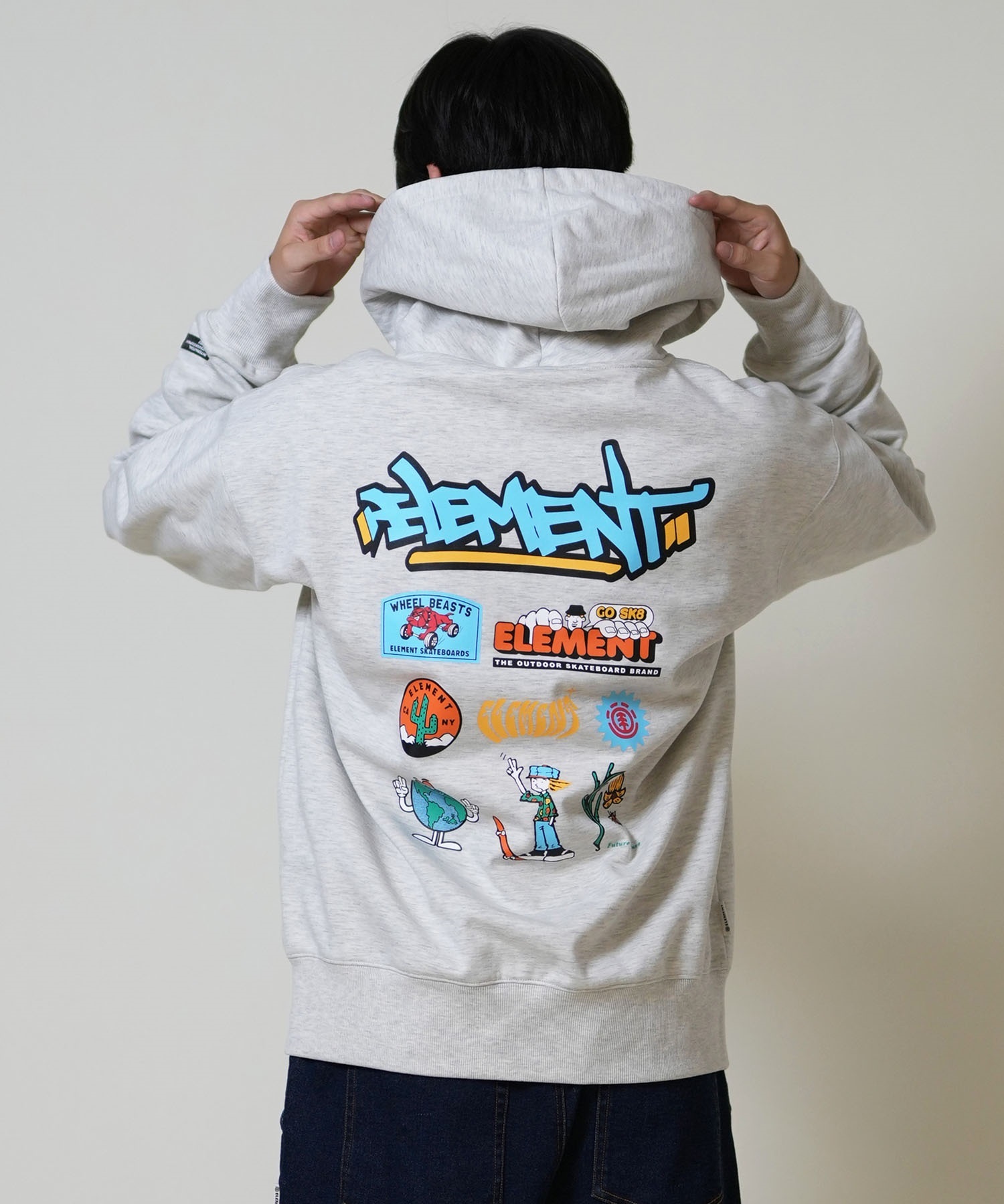 ELEMENT エレメント ジップアップ パーカー メンズ 撥水 防風 バック