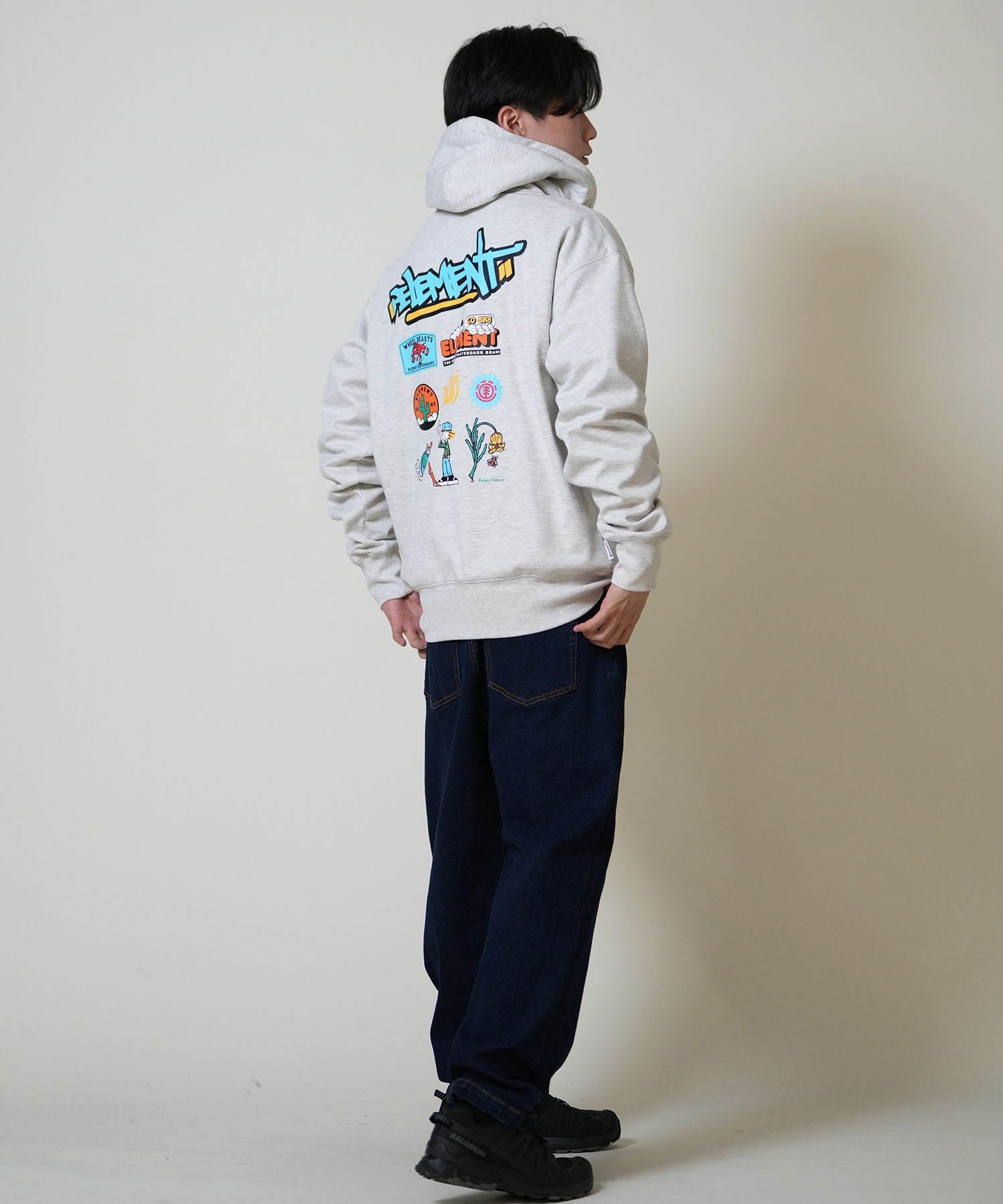 ELEMENT エレメント ジップアップ パーカー メンズ 撥水 防風 バック