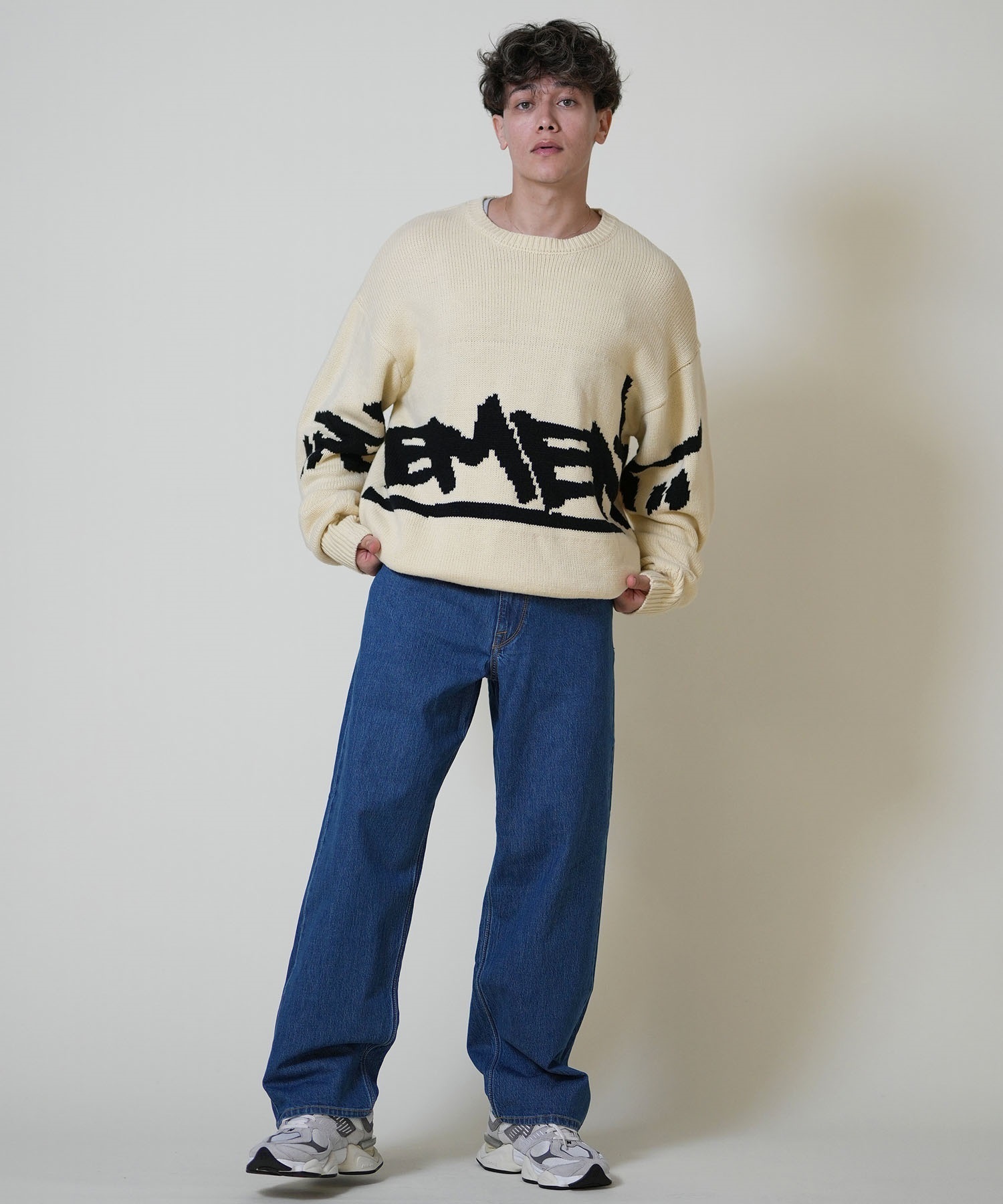 ELEMENT エレメント ニット セーター メンズ ロゴ TAG KNIT BF022-650 