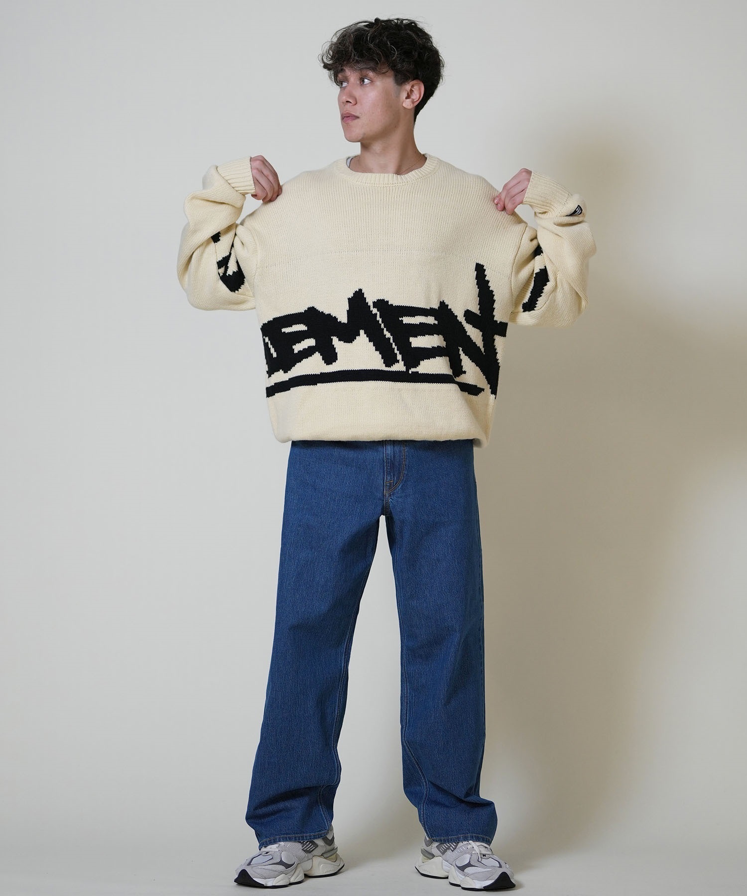 ELEMENT エレメント ニット セーター メンズ ロゴ TAG KNIT BF022-650 