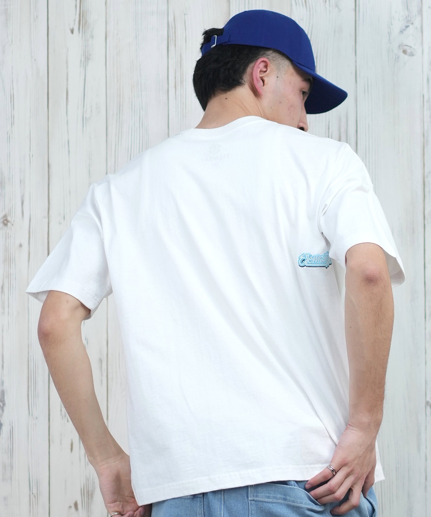 ELEMENT エレメント 半袖 Tシャツ メンズ フロントプリント オーバーサイズ TAGGING SS BF021-222(WHT-M)