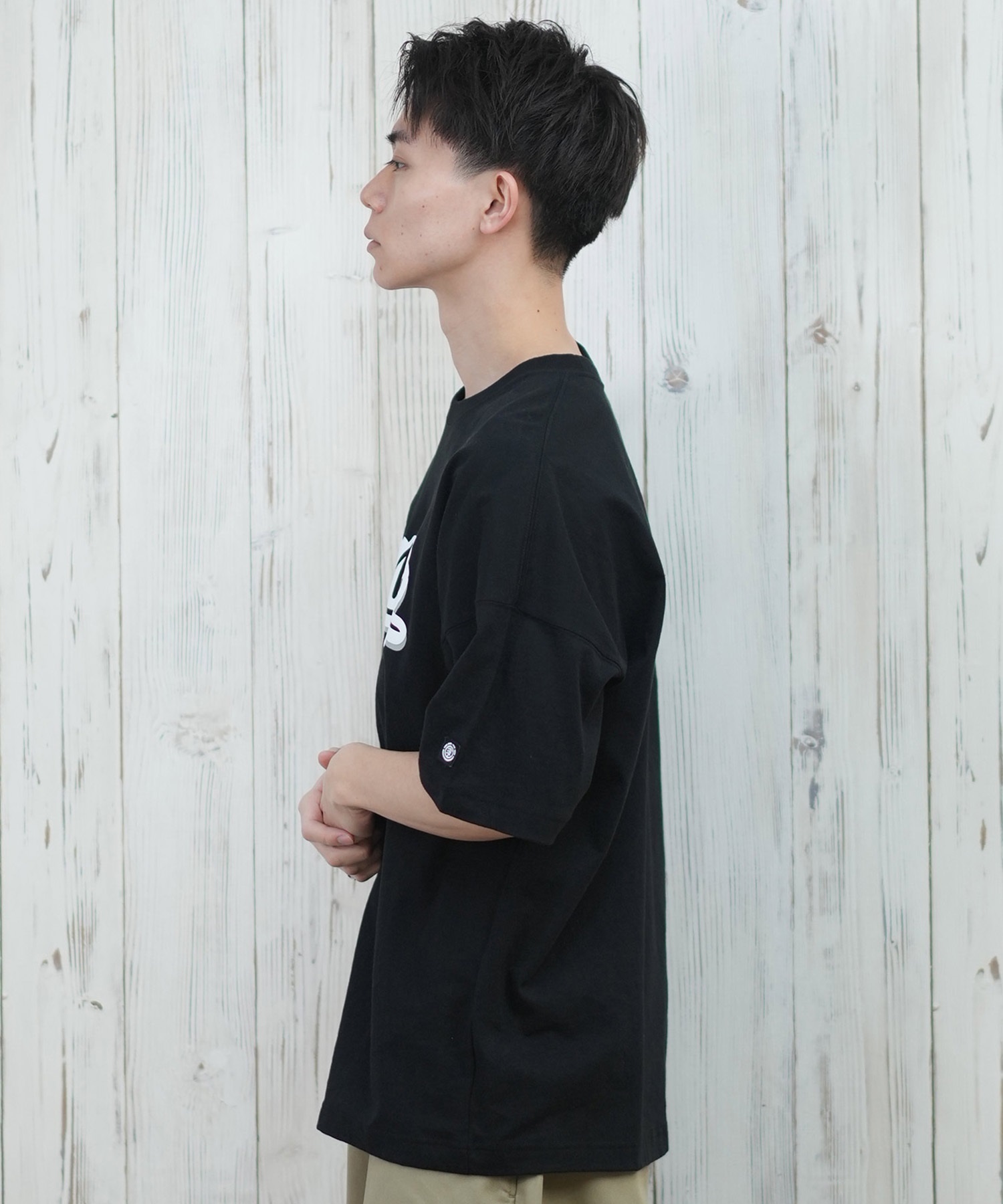 ELEMENT エレメント 半袖 Tシャツ メンズ フロントプリント オーバーサイズ TAGGING SS BF021-222(WHT-M)
