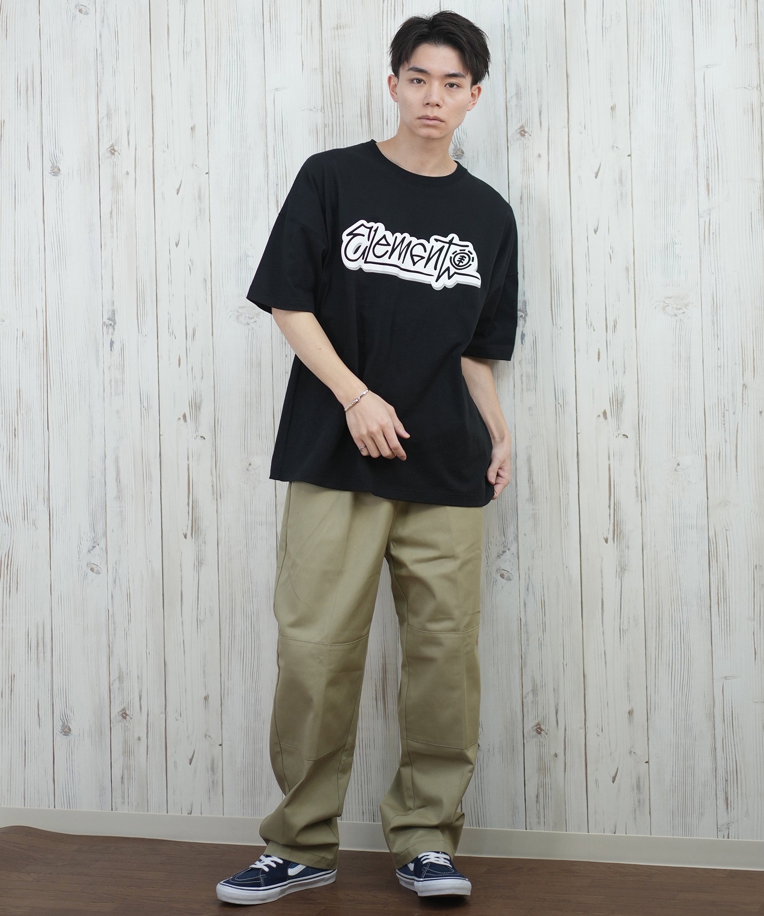 ELEMENT エレメント 半袖 Tシャツ メンズ フロントプリント オーバーサイズ TAGGING SS BF021-222(WHT-M)