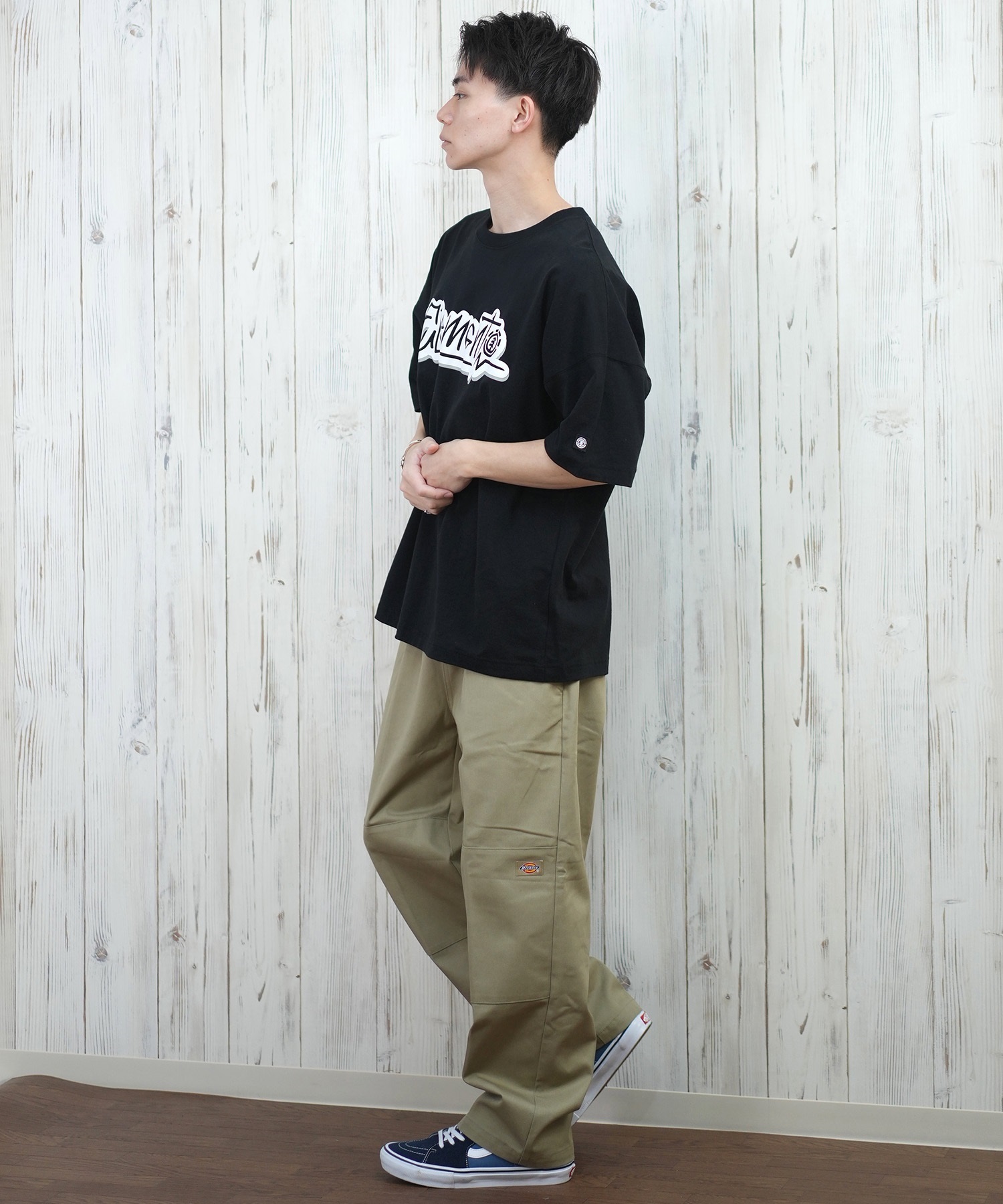 ELEMENT エレメント 半袖 Tシャツ メンズ フロントプリント オーバーサイズ TAGGING SS BF021-222(WHT-M)
