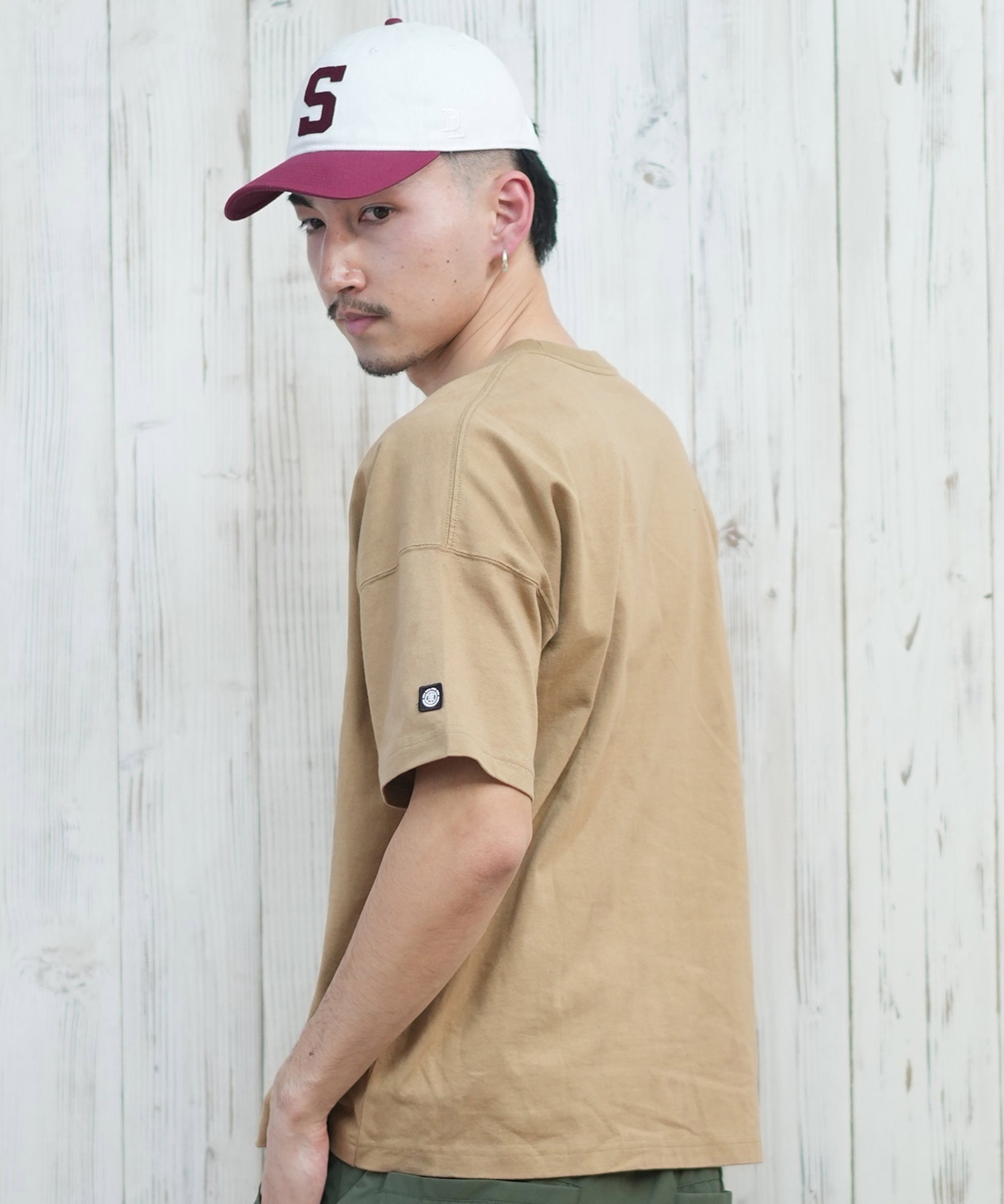 ELEMENT エレメント 半袖 Tシャツ メンズ フロントプリント オーバーサイズ TAGGING SS BF021-222(WHT-M)