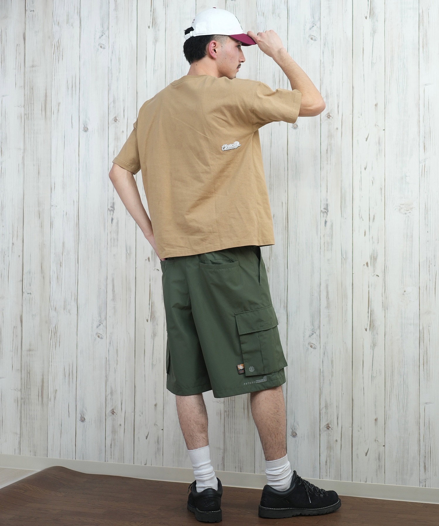 ELEMENT エレメント 半袖 Tシャツ メンズ フロントプリント オーバーサイズ TAGGING SS BF021-222(WHT-M)