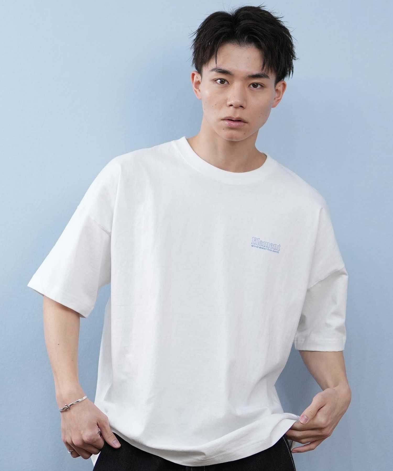 ELEMENT エレメント 半袖 Tシャツ メンズ バックプリント ドロップショルダー SEALERS SS BF021-229(WHT-M)