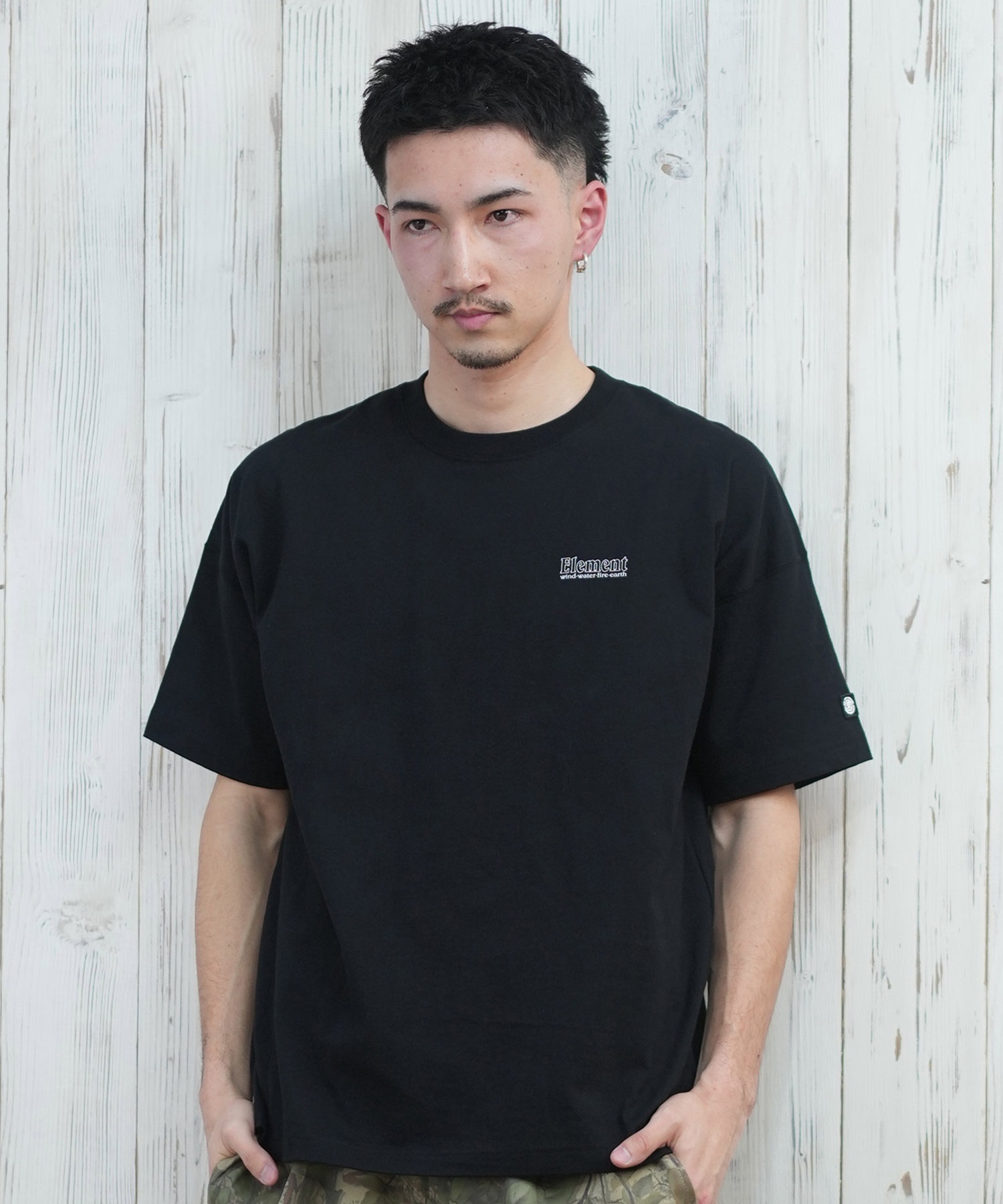 ELEMENT エレメント 半袖 Tシャツ メンズ バックプリント ドロップショルダー SEALERS SS BF021-229(WHT-M)