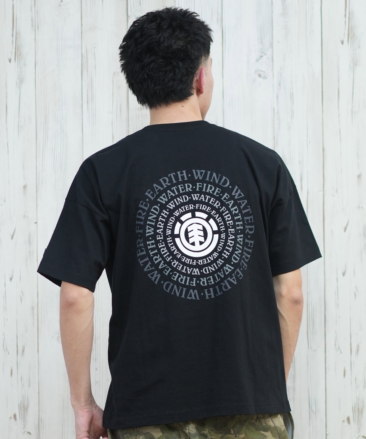 ELEMENT エレメント 半袖 Tシャツ メンズ バックプリント ドロップショルダー SEALERS SS BF021-229(WHT-M)