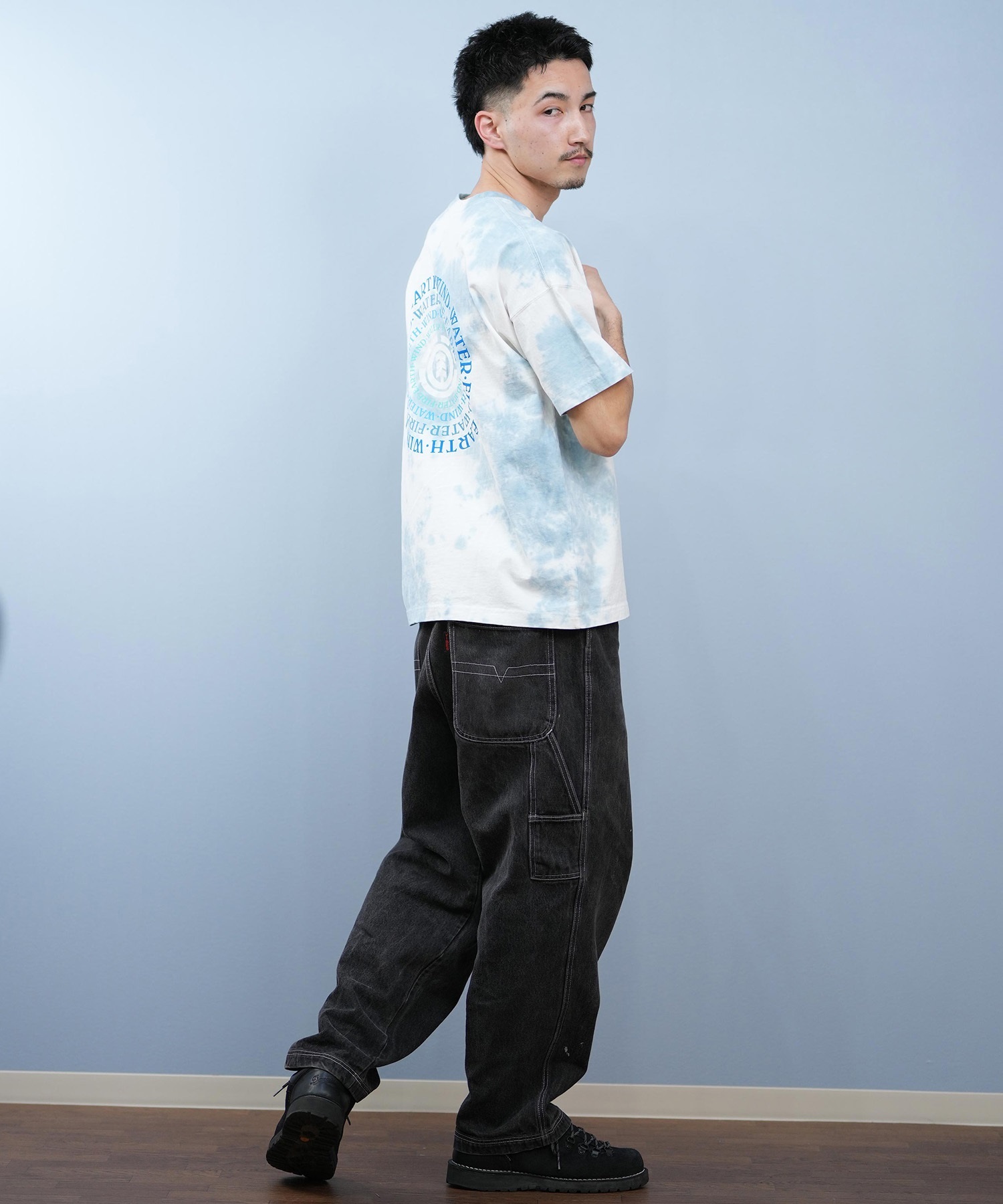 ELEMENT エレメント 半袖 Tシャツ メンズ バックプリント ドロップショルダー SEALERS SS BF021-229(WHT-M)
