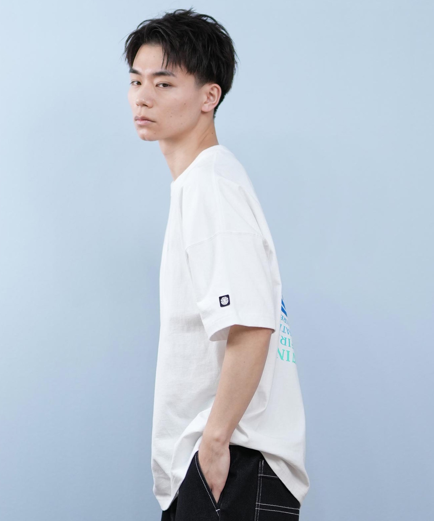 ELEMENT エレメント 半袖 Tシャツ メンズ バックプリント ドロップショルダー SEALERS SS BF021-229(WHT-M)