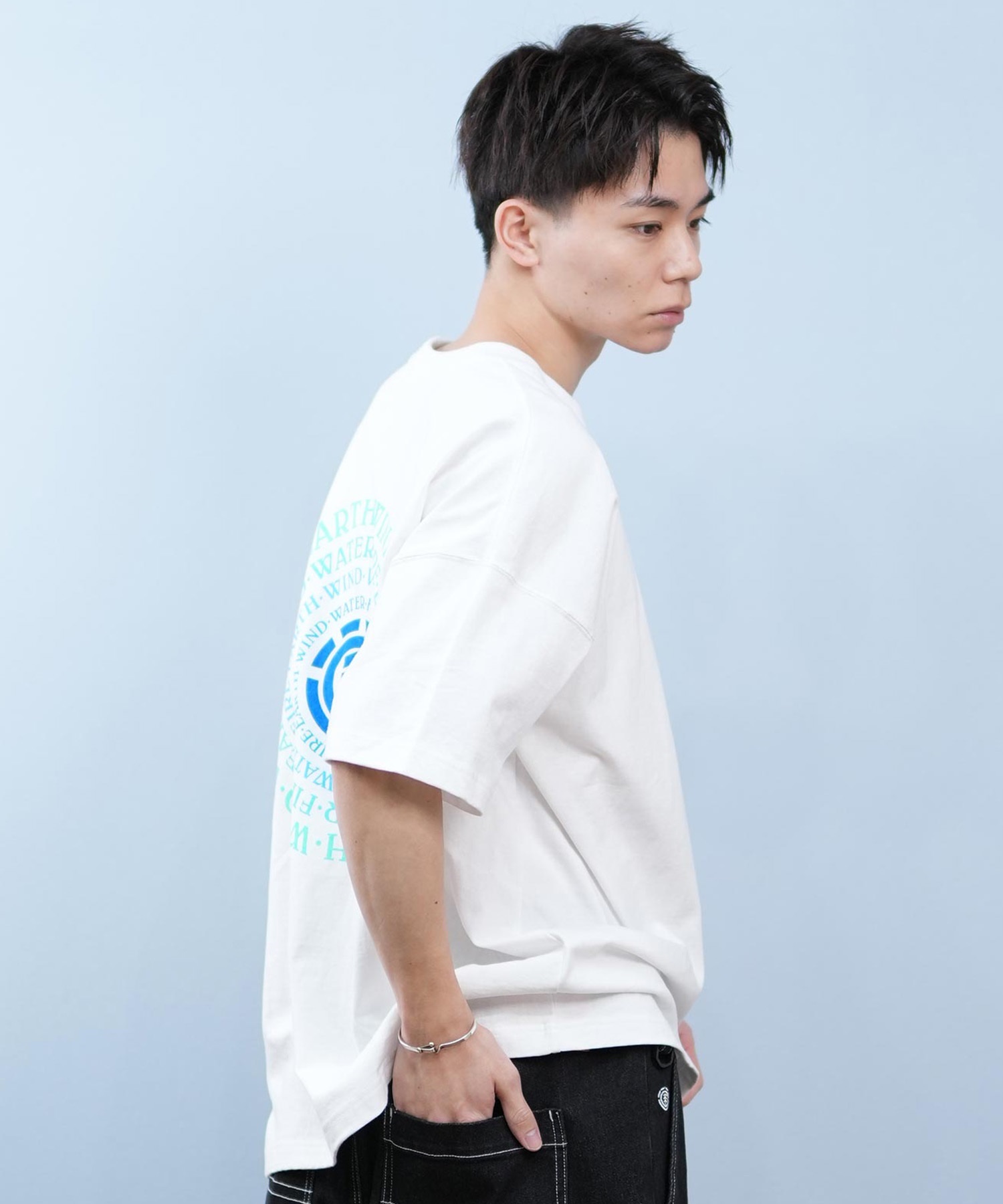 ELEMENT エレメント 半袖 Tシャツ メンズ バックプリント ドロップショルダー SEALERS SS BF021-229(WHT-M)