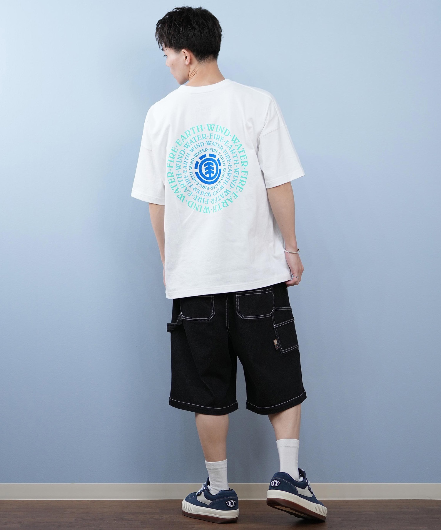 ELEMENT エレメント 半袖 Tシャツ メンズ バックプリント ドロップショルダー SEALERS SS BF021-229(WHT-M)