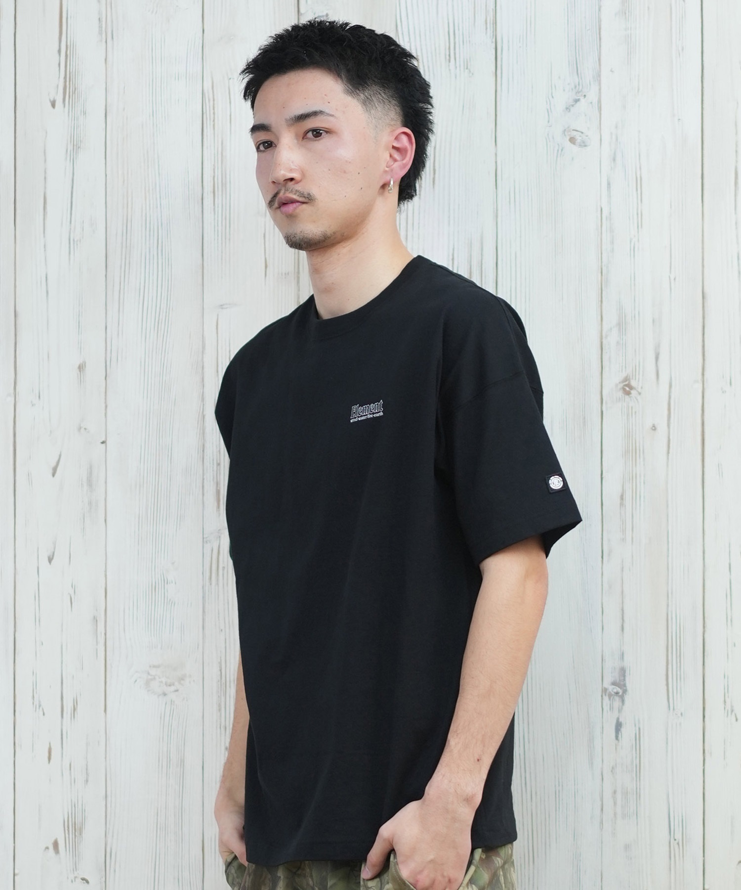 ELEMENT エレメント 半袖 Tシャツ メンズ バックプリント ドロップショルダー SEALERS SS BF021-229(WHT-M)