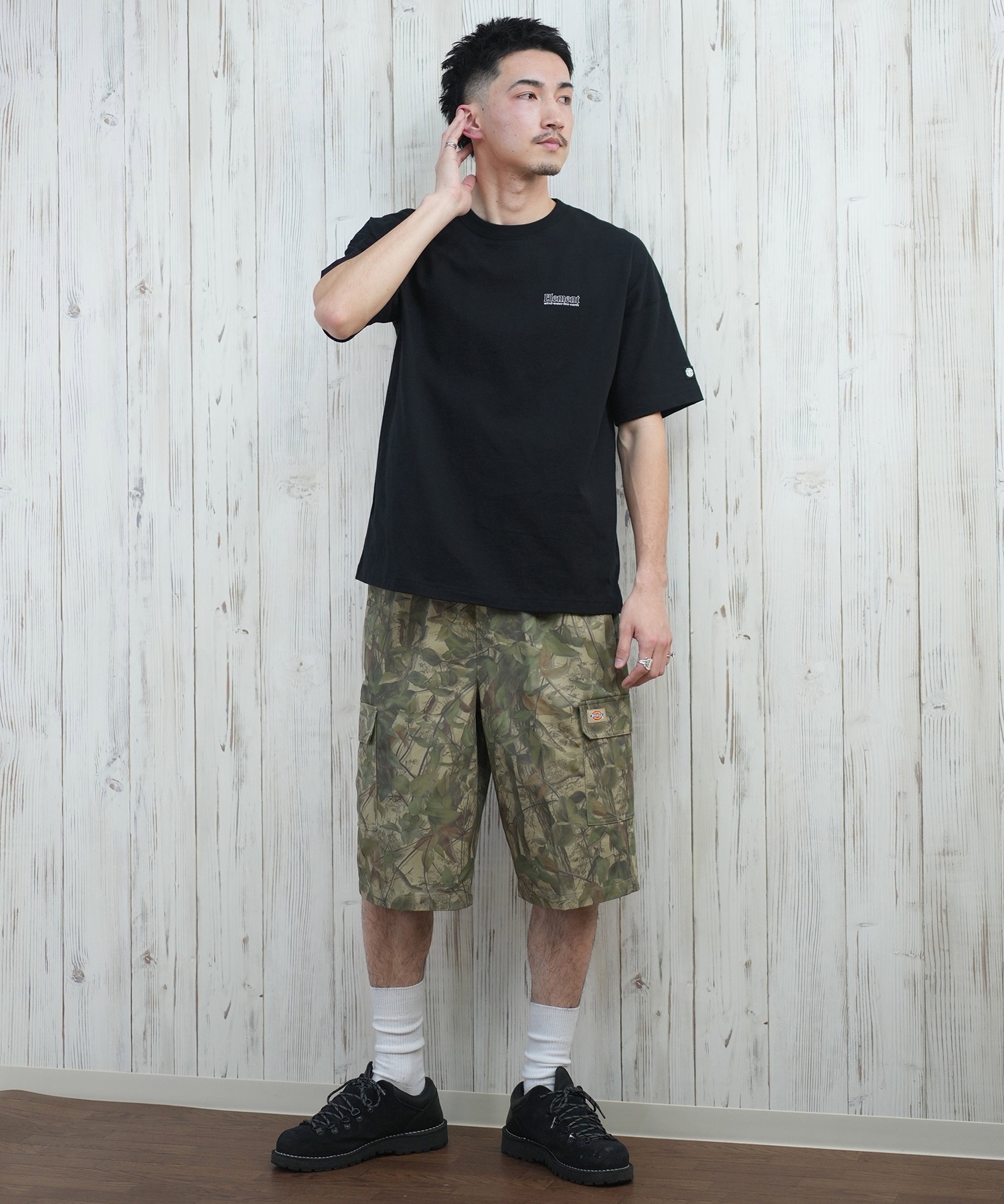 ELEMENT エレメント 半袖 Tシャツ メンズ バックプリント ドロップショルダー SEALERS SS BF021-229(WHT-M)