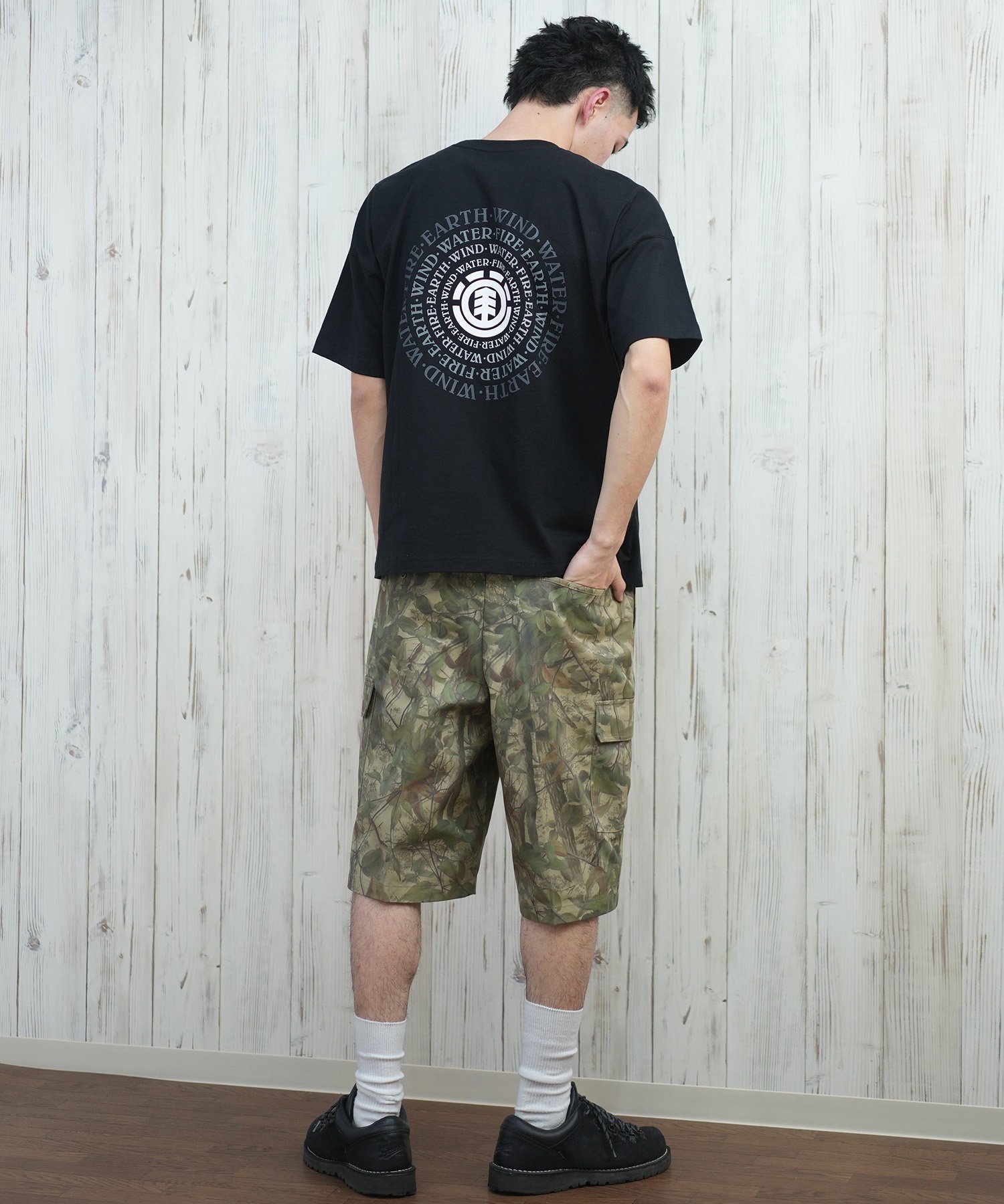 ELEMENT エレメント 半袖 Tシャツ メンズ バックプリント ドロップショルダー SEALERS SS BF021-229(WHT-M)