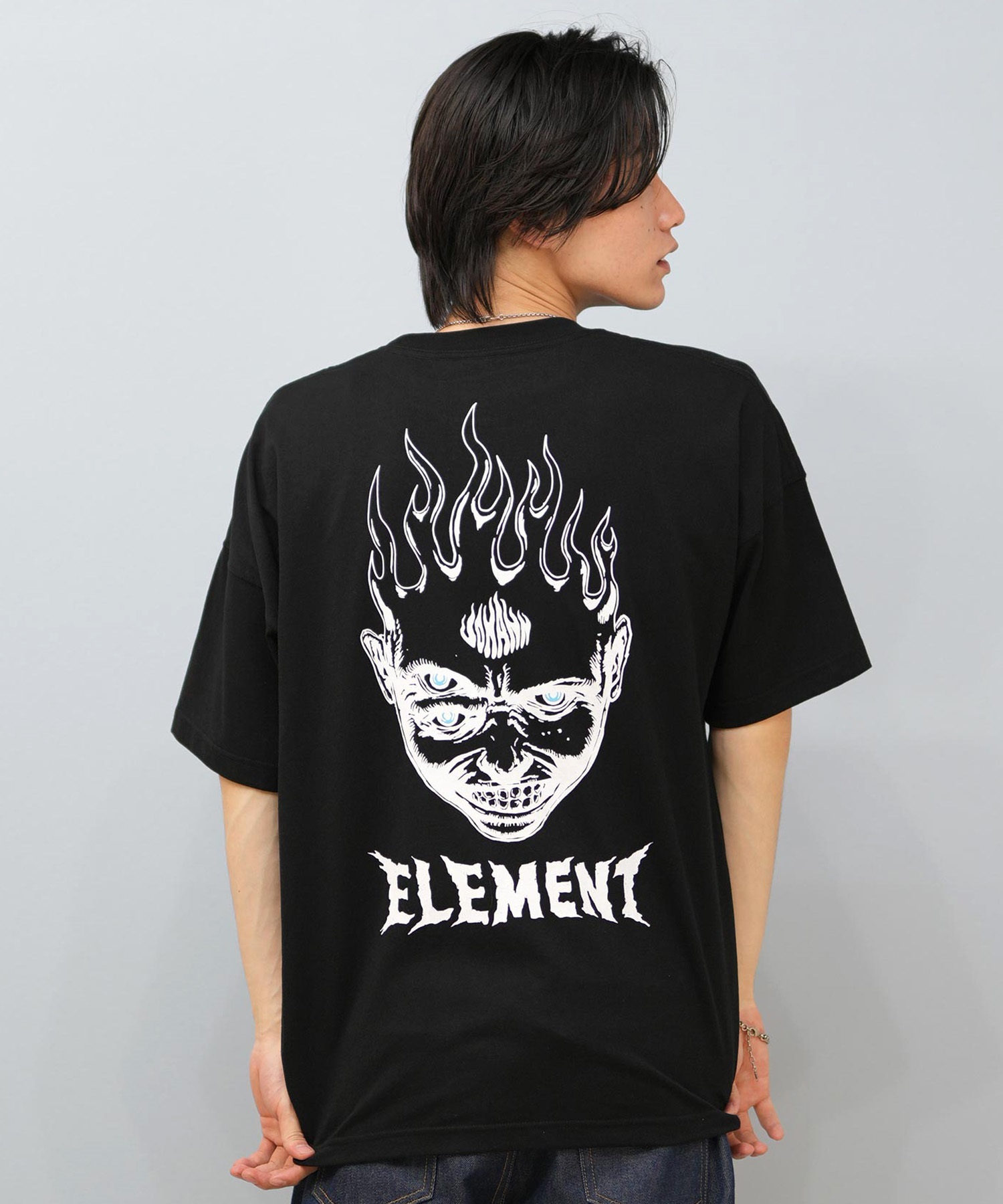 ELEMENT エレメント × JOHANN ヨハン コラボ 半袖 Tシャツ メンズ バックプリント オーバーサイズ BF02A-217(WHT-M)