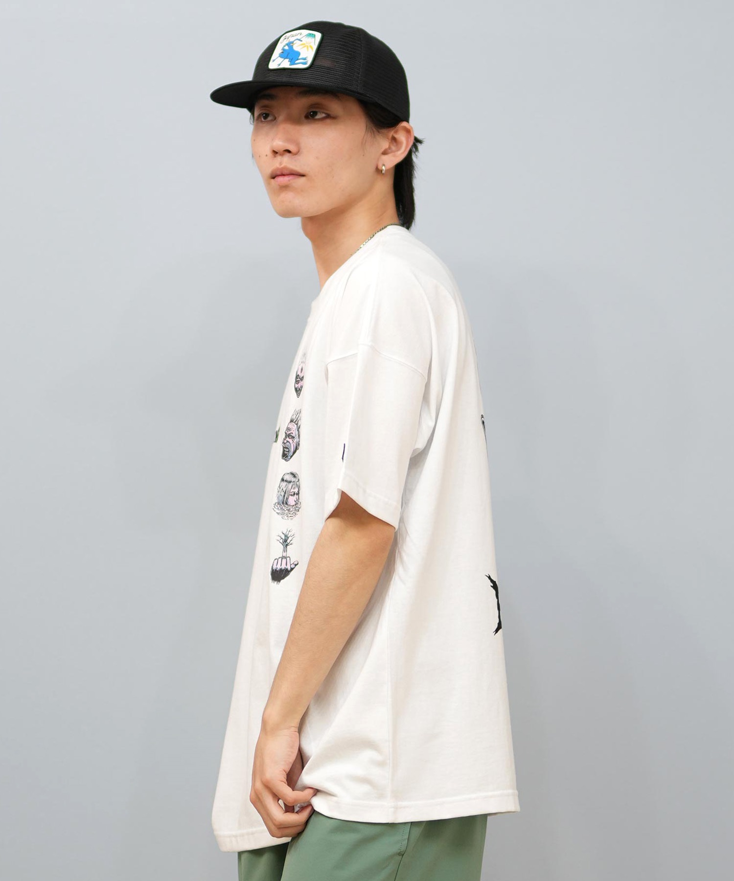 ELEMENT エレメント × JOHANN ヨハン コラボ 半袖 Tシャツ メンズ バックプリント オーバーサイズ BF02A-217(WHT-M)