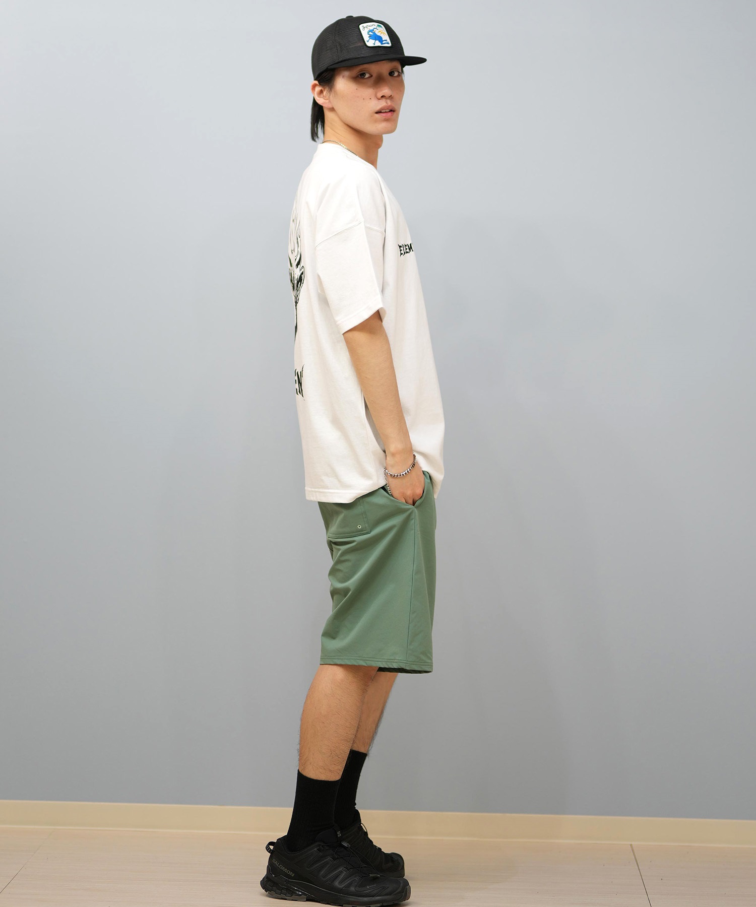 ELEMENT エレメント × JOHANN ヨハン コラボ 半袖 Tシャツ メンズ バックプリント オーバーサイズ BF02A-217(WHT-M)