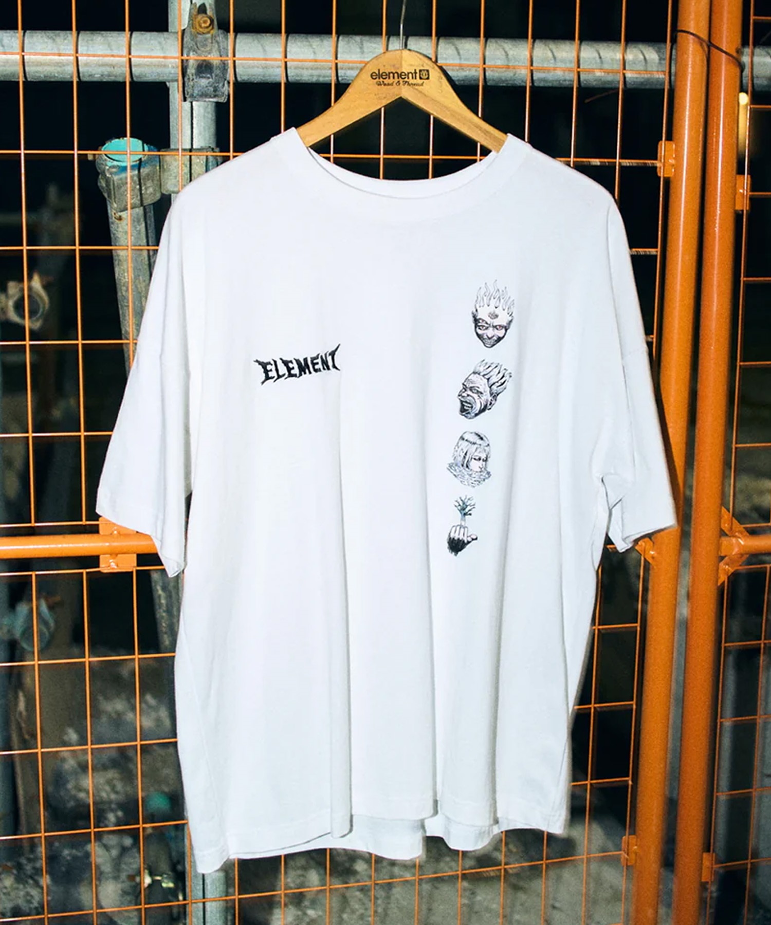 ELEMENT エレメント × JOHANN ヨハン コラボ 半袖 Tシャツ メンズ バックプリント オーバーサイズ BF02A-217(WHT-M)