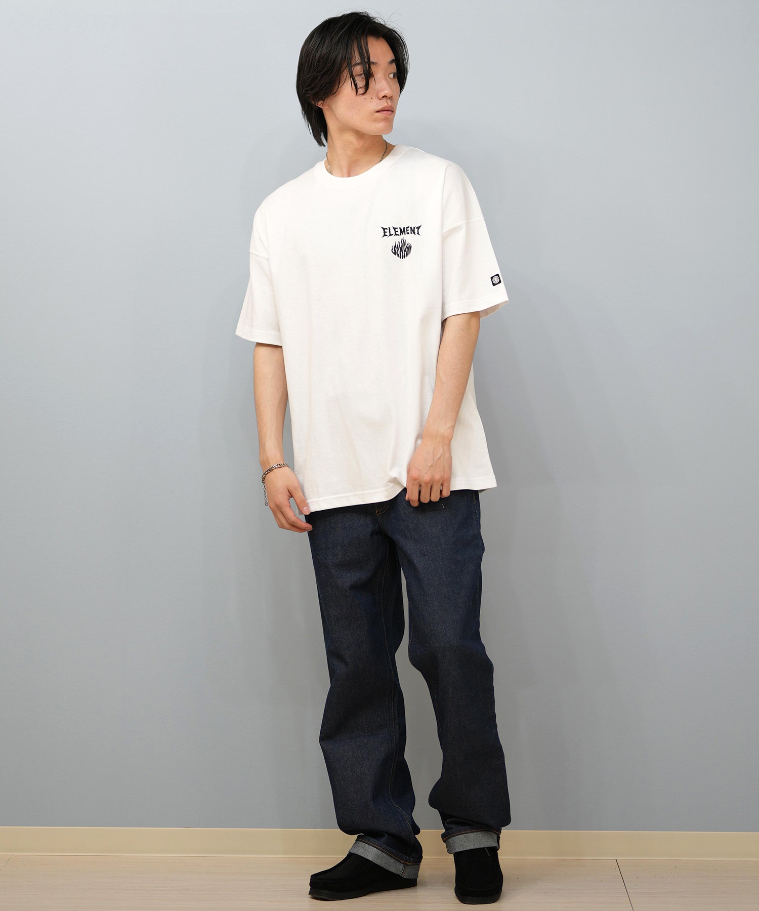 ELEMENT エレメント × JOHANN ヨハン コラボ 半袖 Tシャツ メンズ バックプリント オーバーサイズ BF02A-218(WHT-M)
