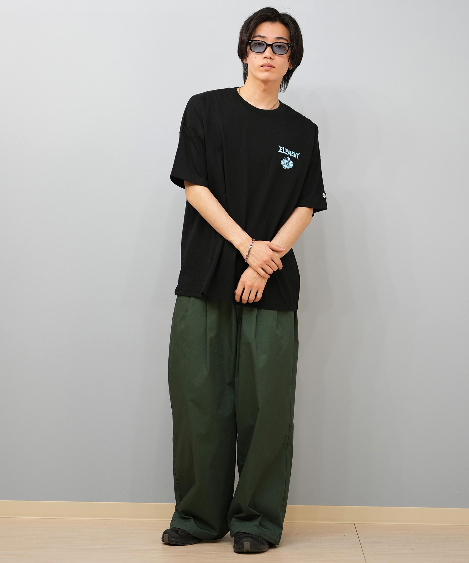 ELEMENT エレメント × JOHANN ヨハン コラボ 半袖 Tシャツ メンズ バックプリント オーバーサイズ BF02A-218(WHT-M)