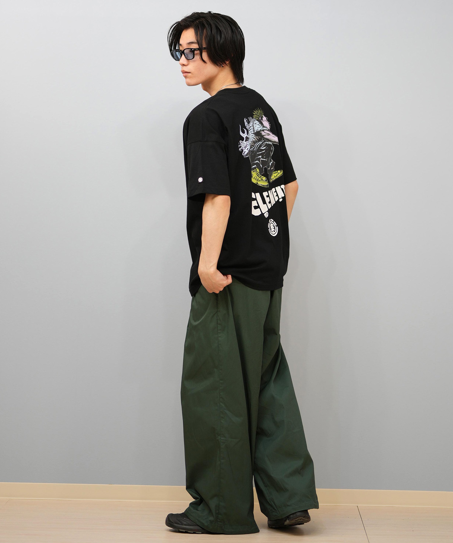 ELEMENT エレメント × JOHANN ヨハン コラボ 半袖 Tシャツ メンズ バックプリント オーバーサイズ BF02A-218(WHT-M)