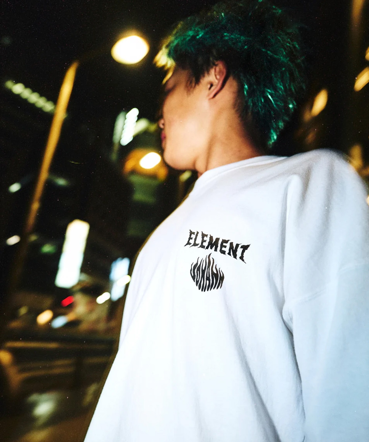 ELEMENT エレメント × JOHANN ヨハン コラボ 半袖 Tシャツ メンズ バックプリント オーバーサイズ BF02A-218(WHT-M)