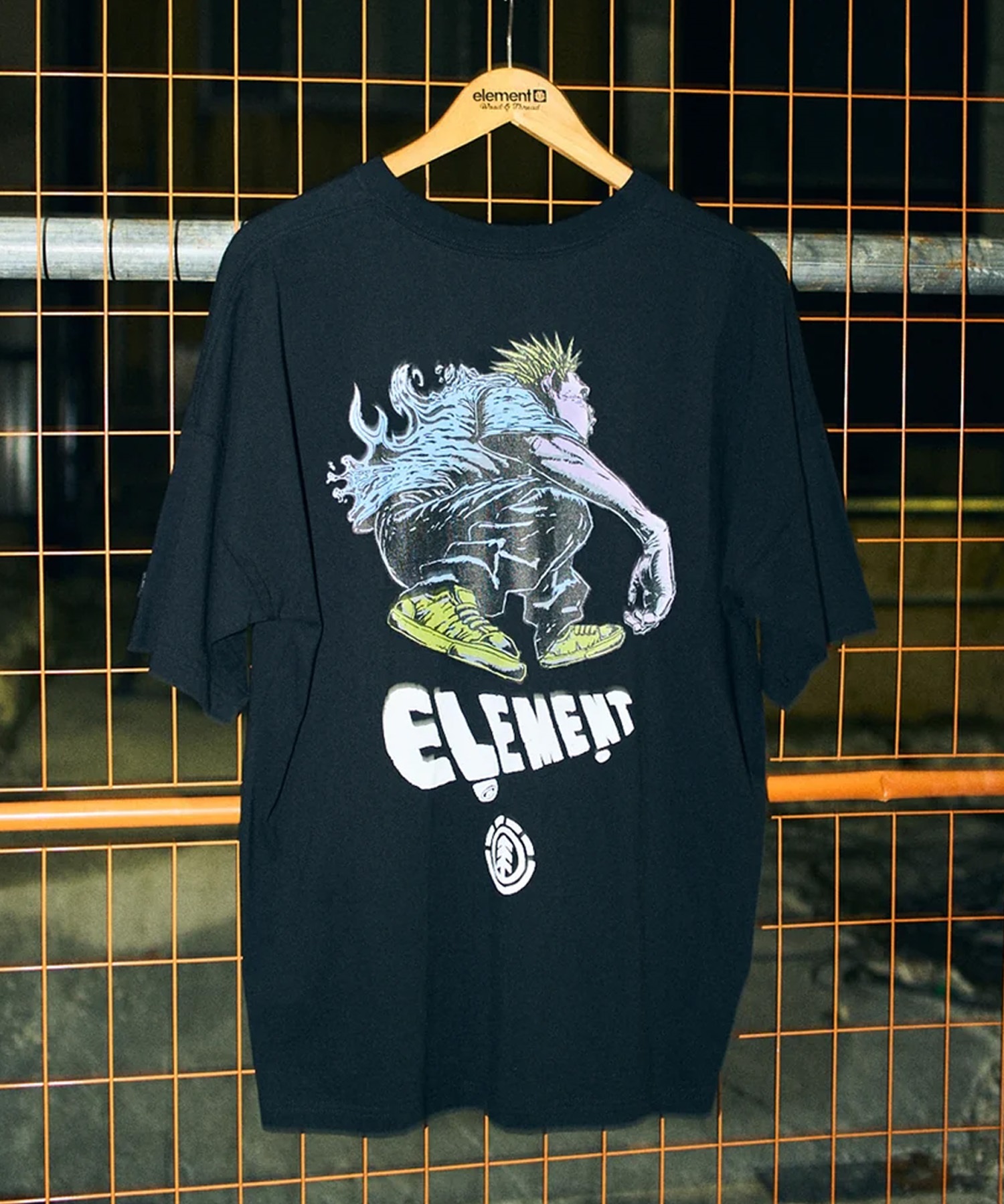 ELEMENT エレメント × JOHANN ヨハン コラボ 半袖 Tシャツ メンズ バックプリント オーバーサイズ BF02A-218(WHT-M)