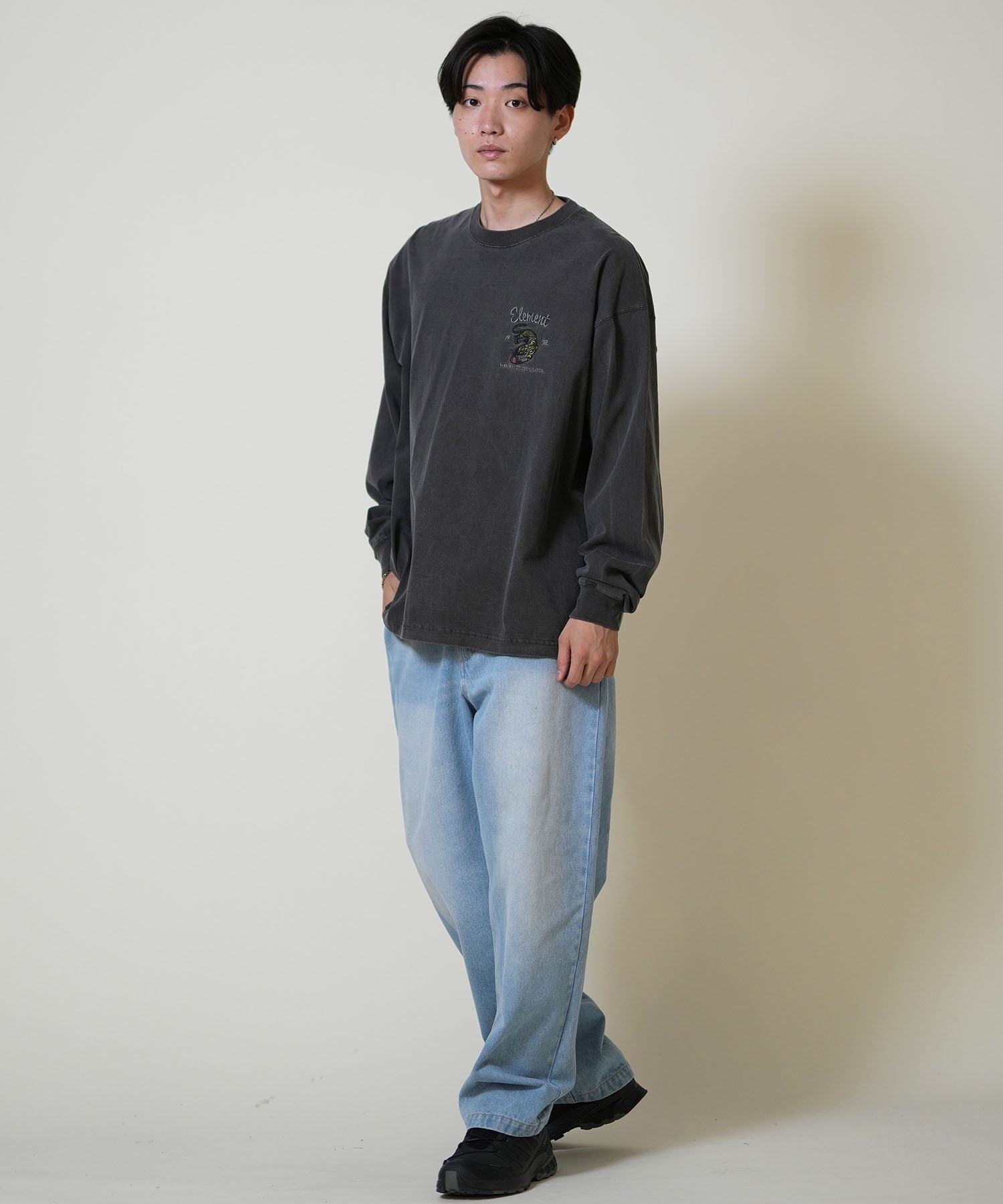 ELEMENT エレメント 長袖 Tシャツ ロンT メンズ 古着風 ヴィンテージ
