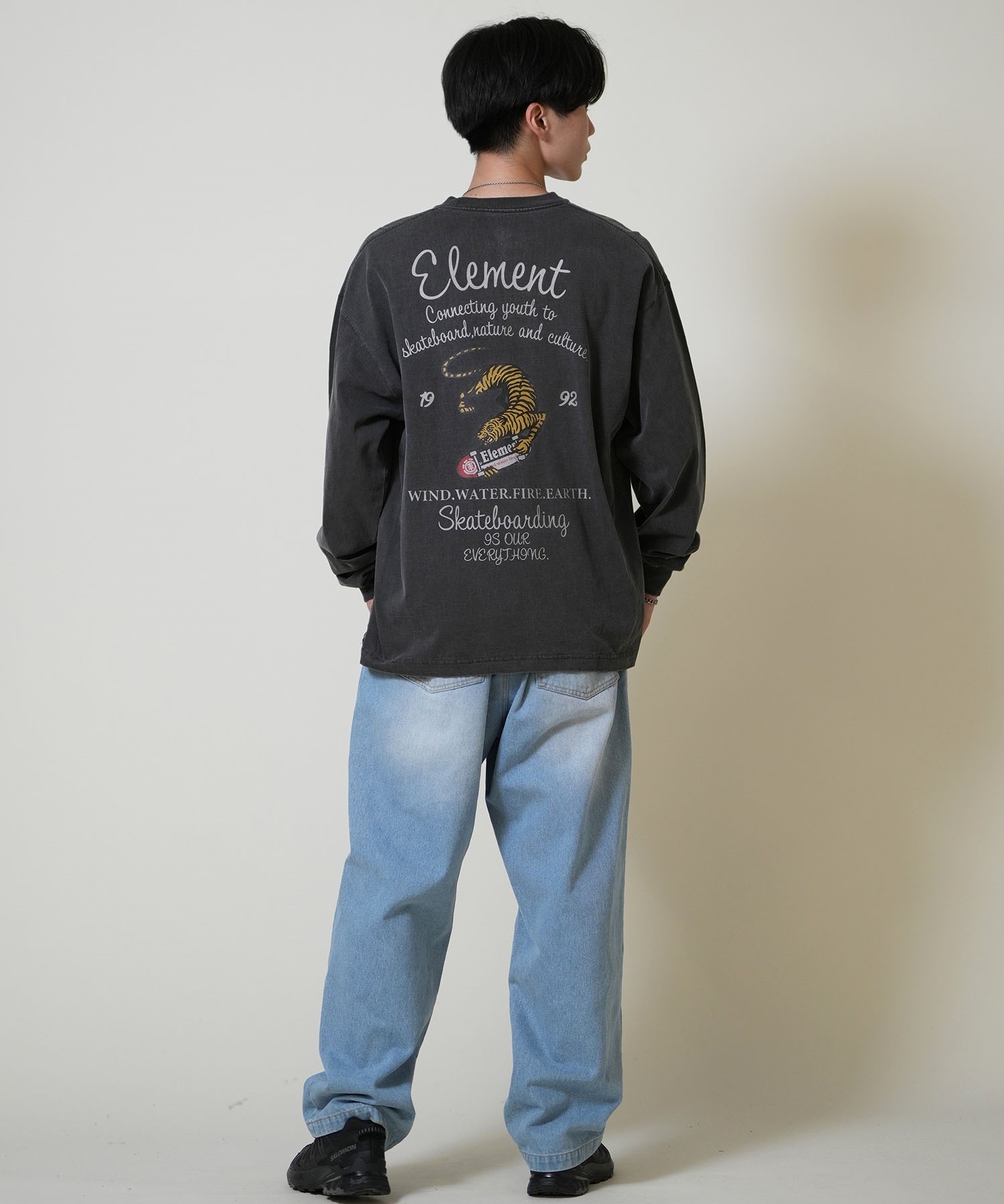 ELEMENT エレメント 長袖 Tシャツ ロンT メンズ 古着風 ヴィンテージ