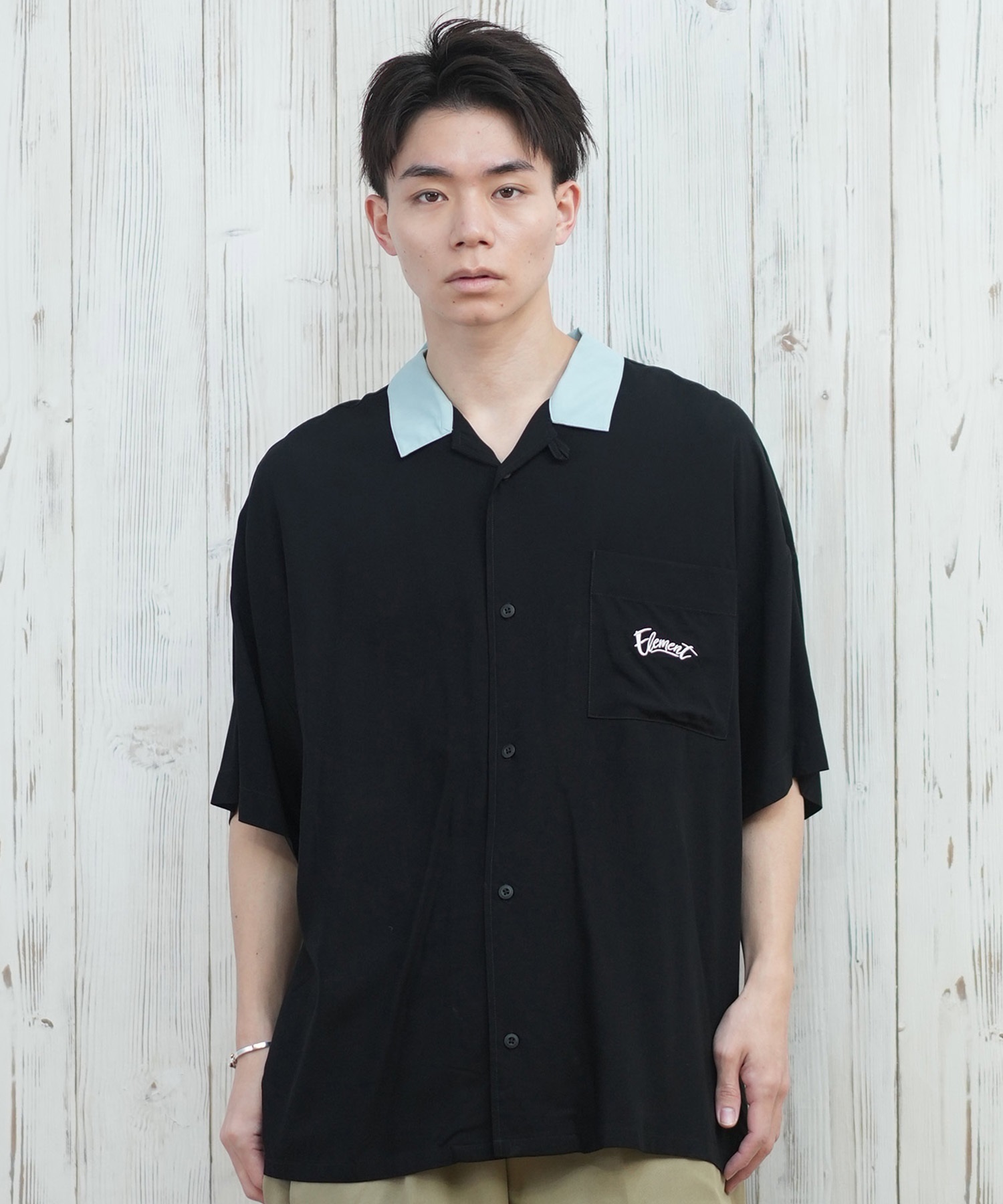 ELEMENT エレメント 半袖 シャツ メンズ ボーリングシャツ バック