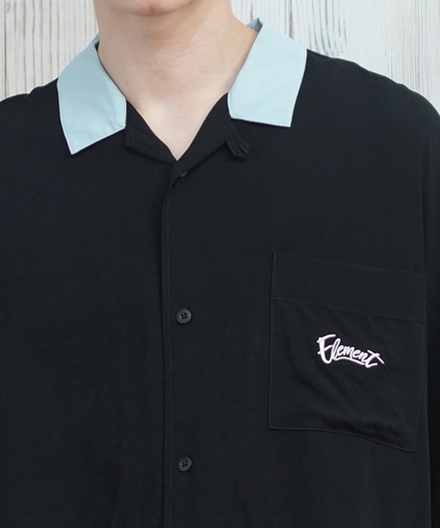 バックプリント ボーリング シャツ 半袖 XL ブラック 黒 ELEMENT エレメント 半袖 シャツ メンズ ボーリングシャツ バック