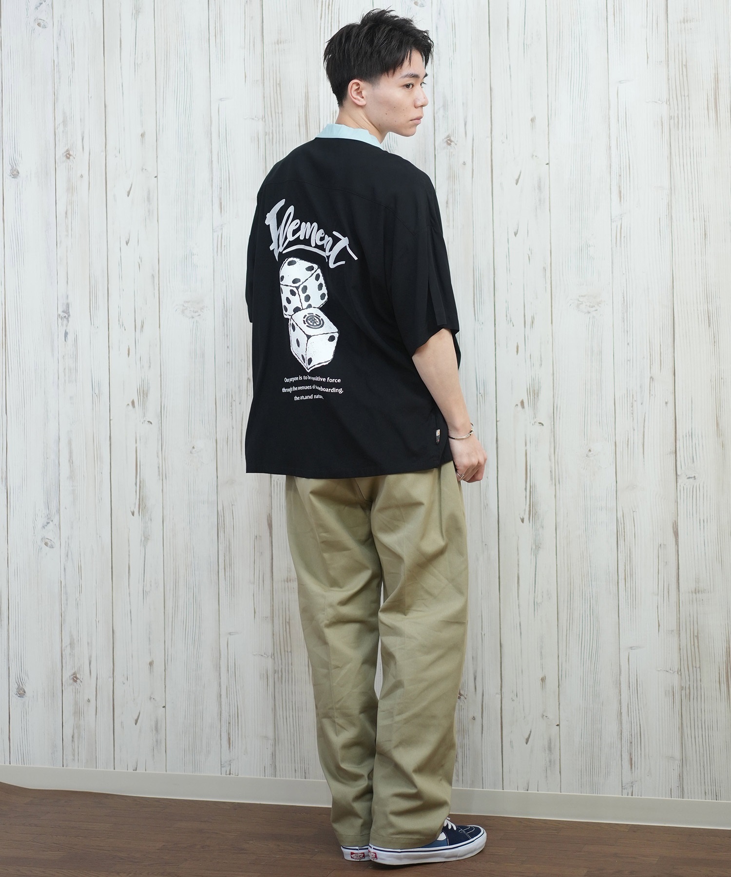ELEMENT エレメント 半袖 シャツ メンズ ボーリングシャツ バック