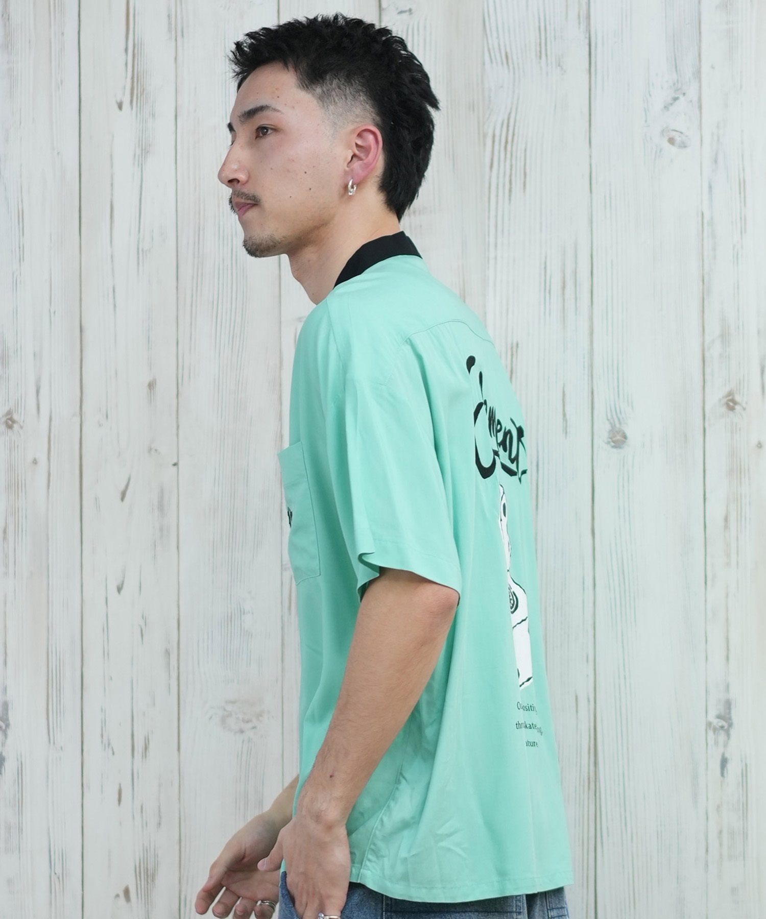 ELEMENT エレメント 半袖 シャツ メンズ ボーリングシャツ バック