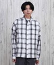 ELEMENT エレメント 長袖 シャツ メンズ チェックシャツ ビッグシルエット BF021-101(WHT-M)
