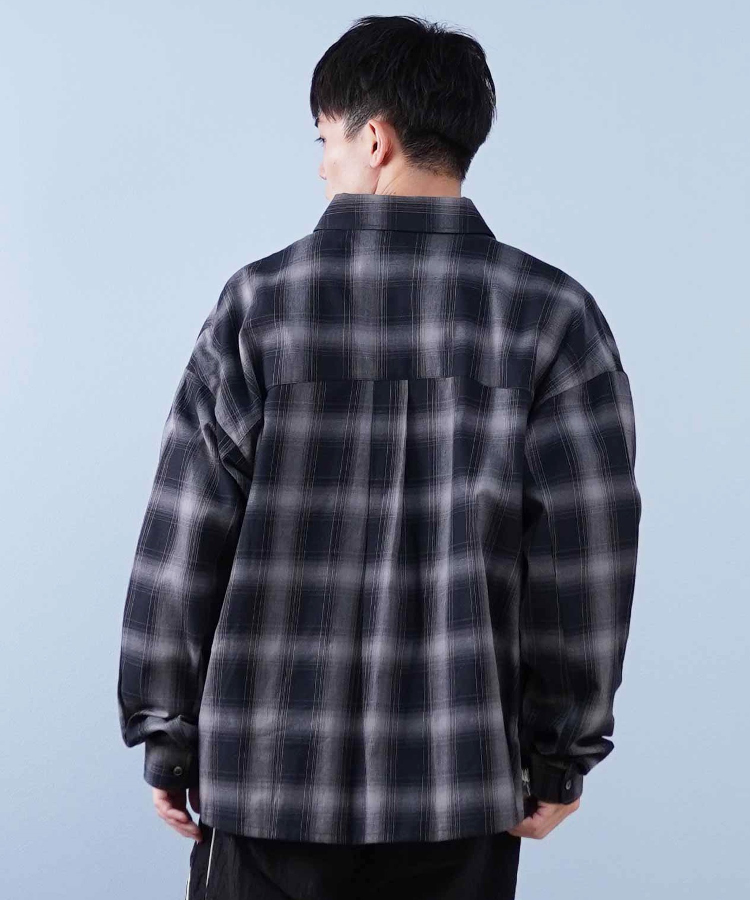 ELEMENT エレメント 長袖 シャツ メンズ チェックシャツ ビッグシルエット BF021-101(WHT-M)