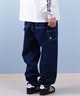 ELEMENT エレメント ロングパンツ デニム メンズ ロンパン ワイドシルエット ワンポイント BF021-701(BDM-M)